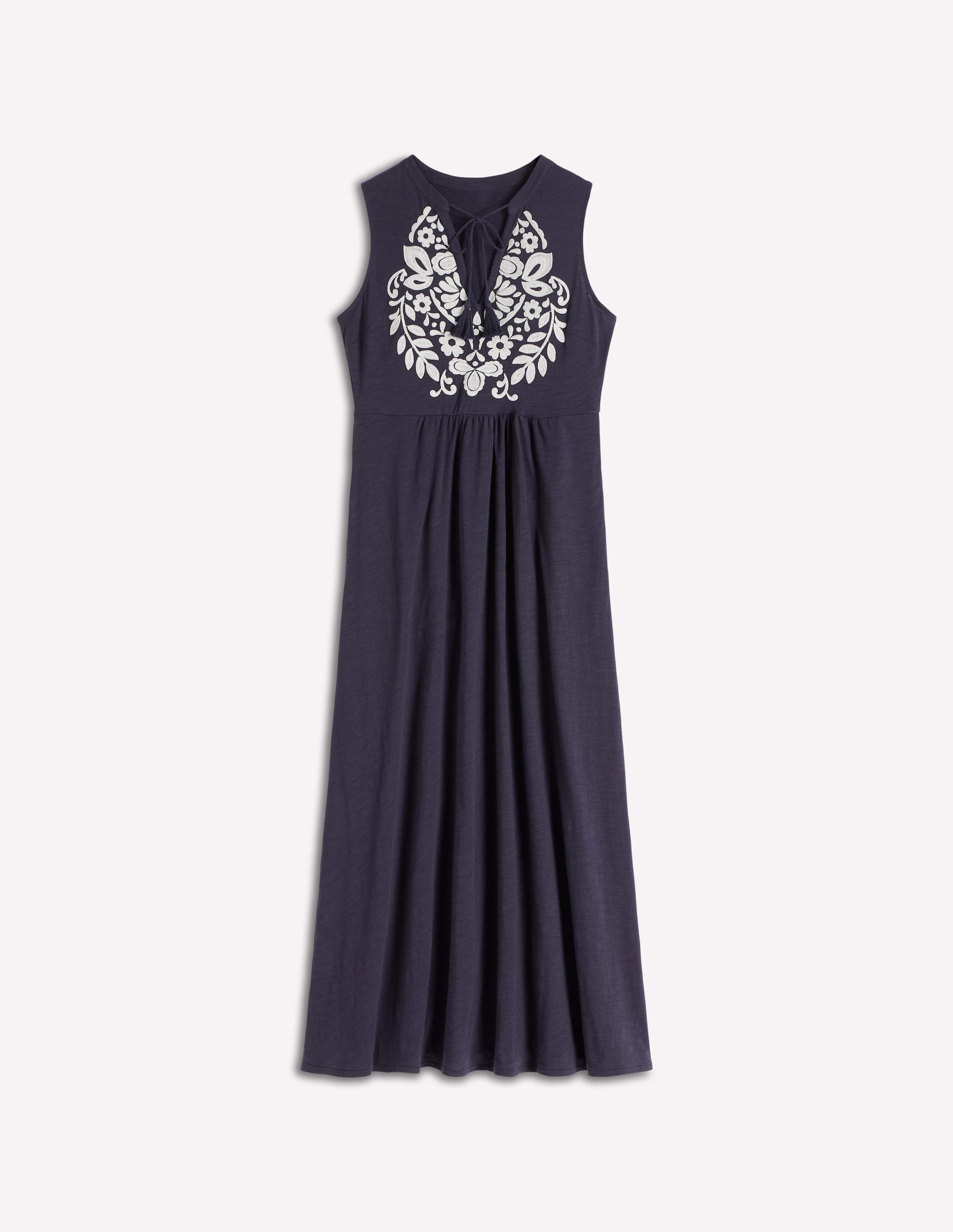 Boden Women's Notch Neck Jersey Maxi Dress in Blue | Size 6 Boden Women's Notch Neck Jersey Maxi Dress in Blue | Size 6