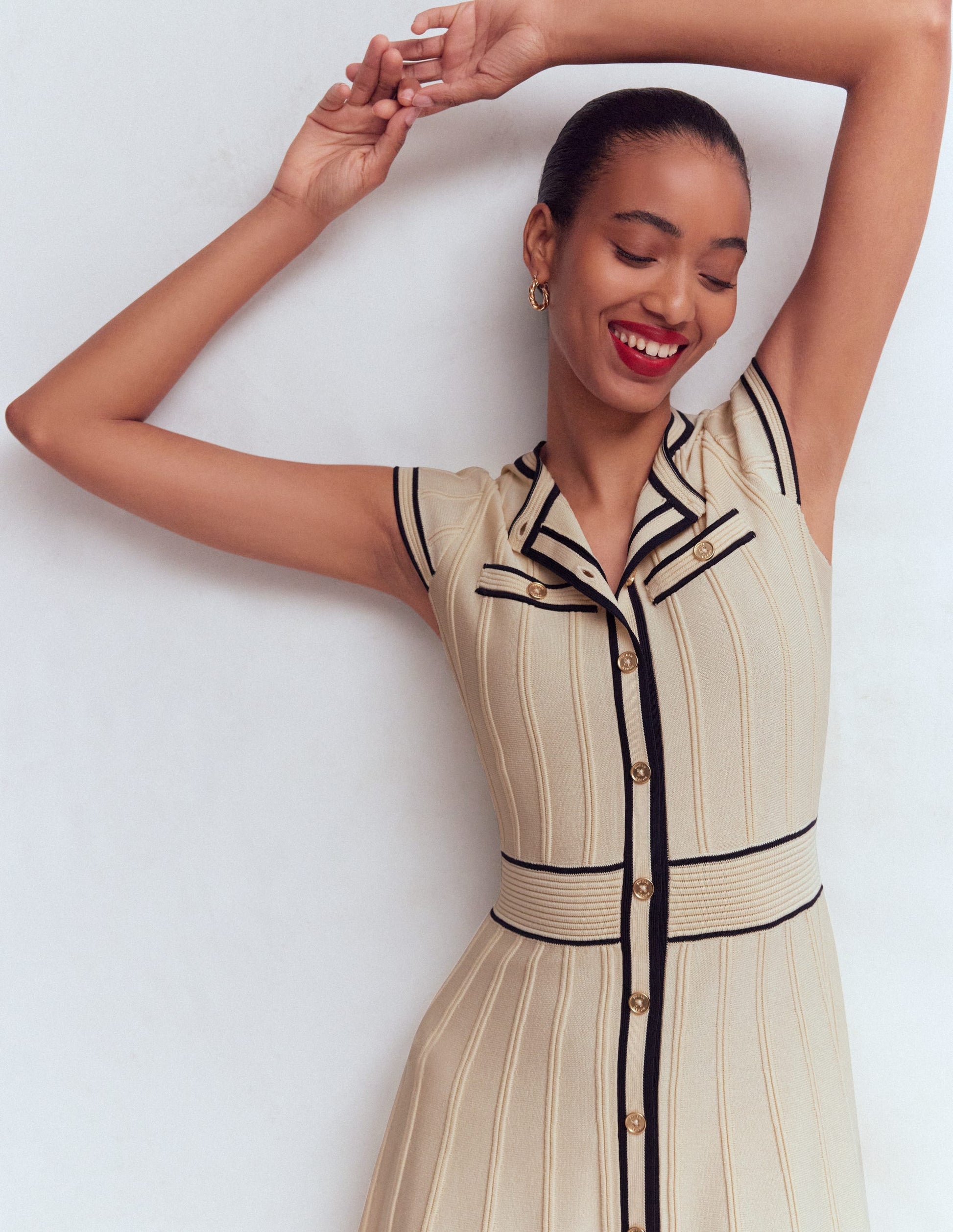 Cap Sleeve Knitted Dress-Warm Ivory | Boden USA Cap Sleeve Knitted Dress-Warm Ivory | Boden USA