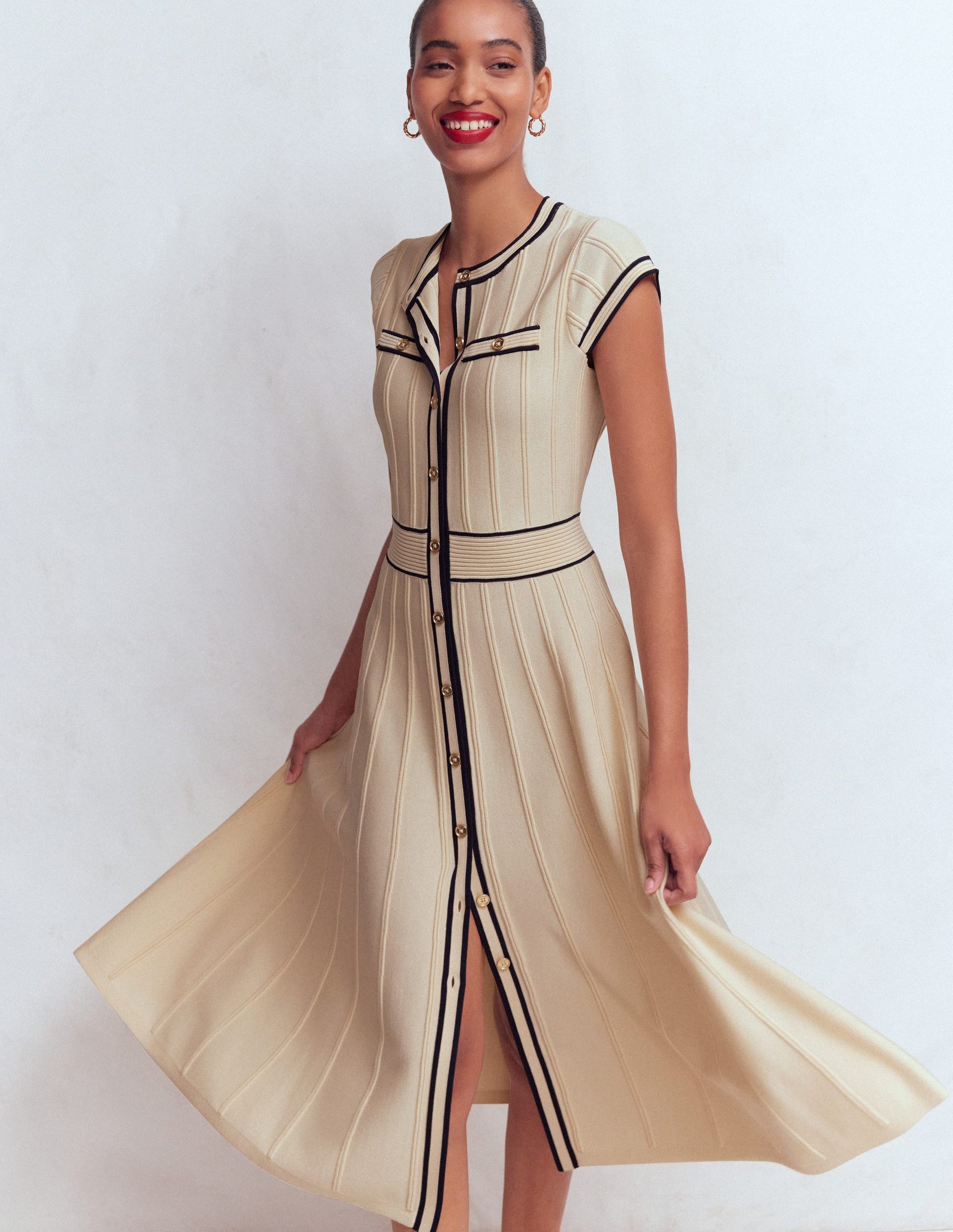 Cap Sleeve Knitted Dress-Warm Ivory | Boden USA Cap Sleeve Knitted Dress-Warm Ivory | Boden USA