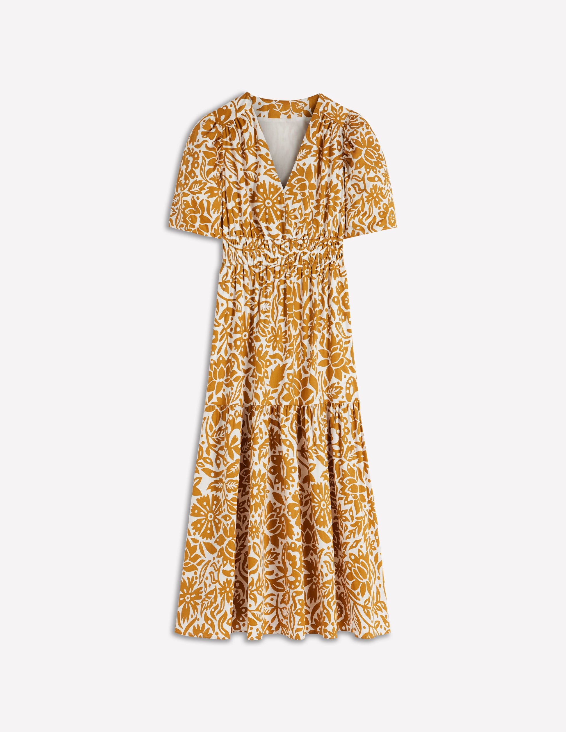 Boden Women's Irene Puff Sleeve Cotton Dress in Yellow