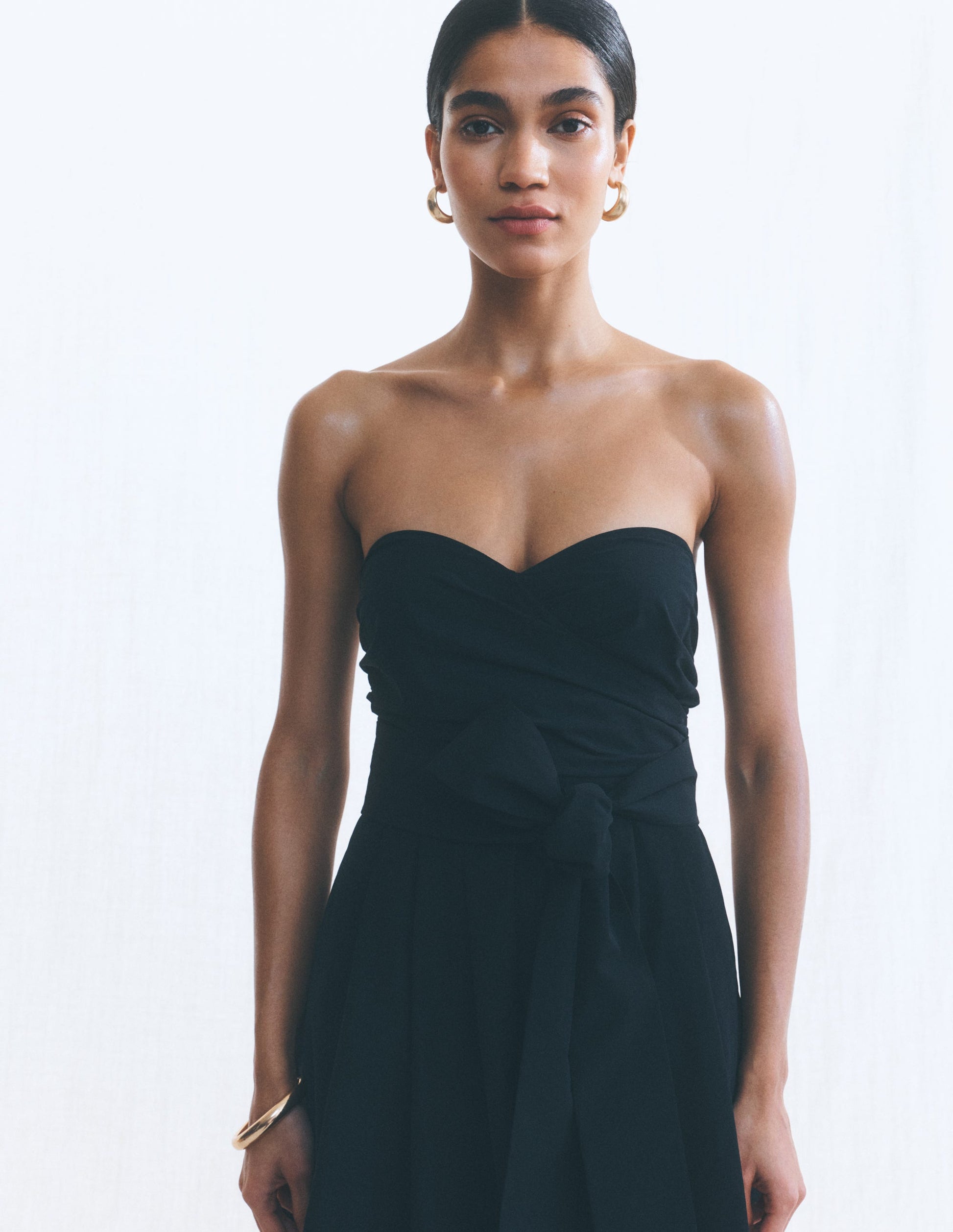 Strapless Taffeta Dress-Black | Boden USA Strapless Taffeta Dress-Black | Boden USA