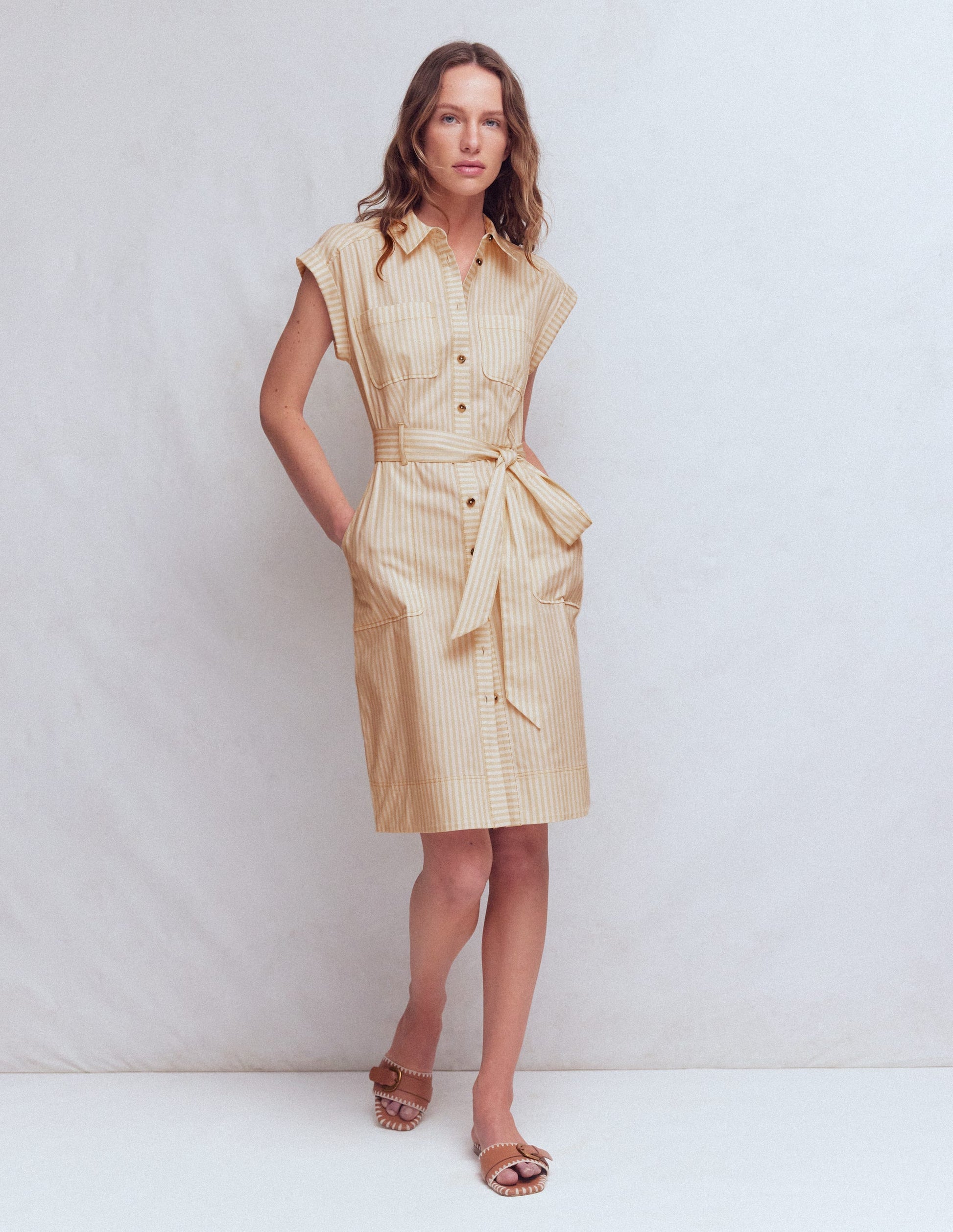 Boden Women's Short Belted Shirt Dress