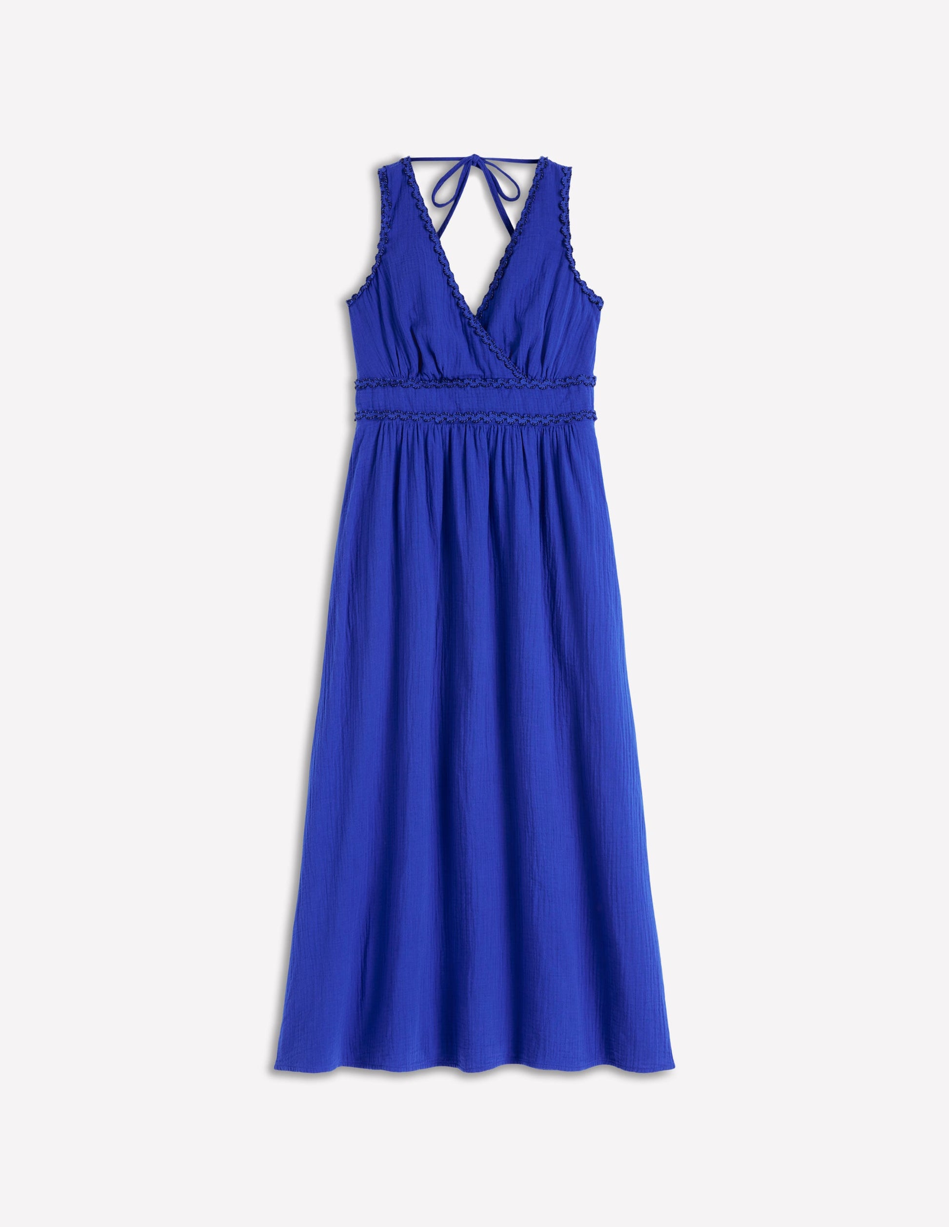 Boden Women's Lorna Trim Double Cloth Dress in Blue | Size 4