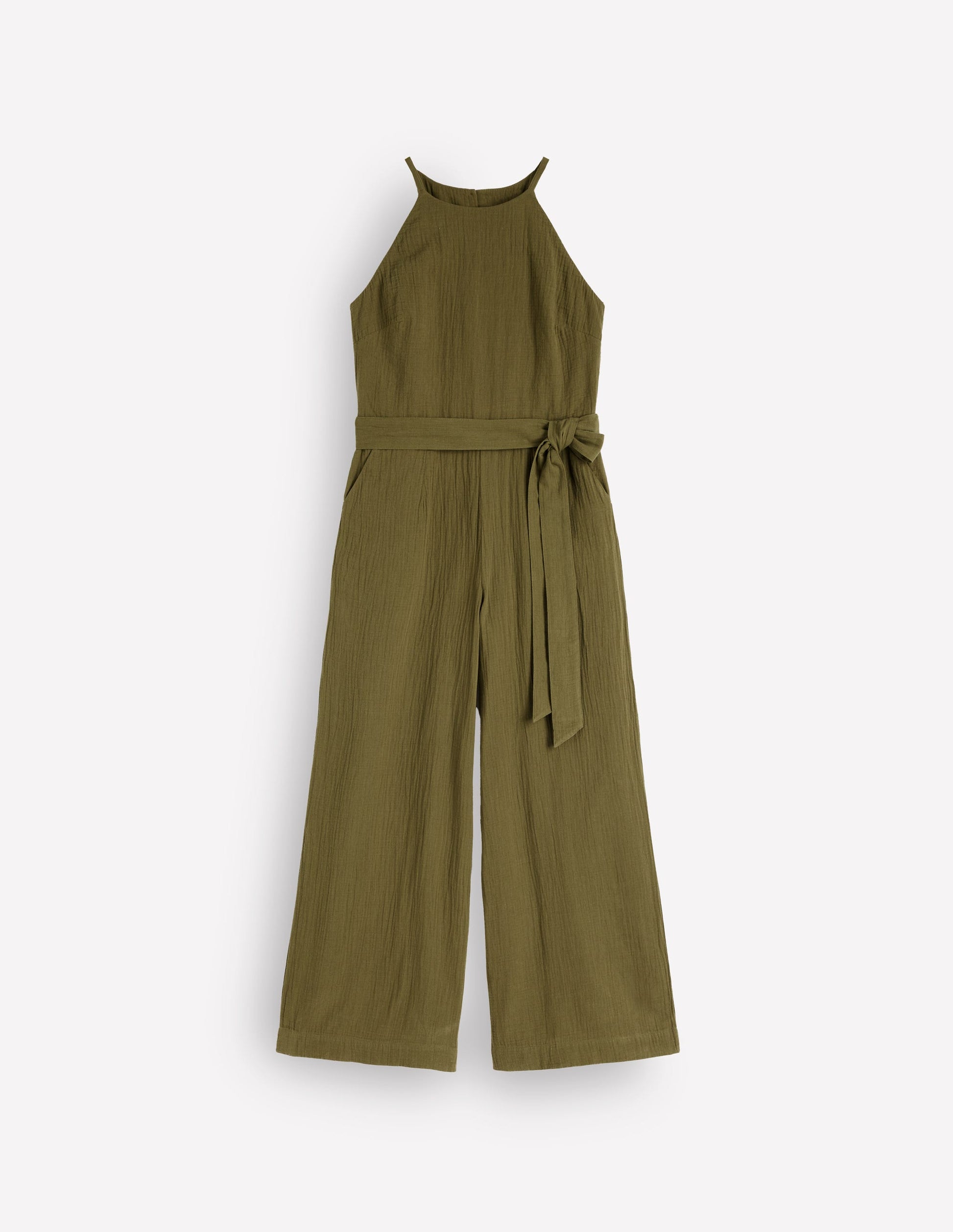 Rosa Double Cloth Jumpsuit-Olive-5