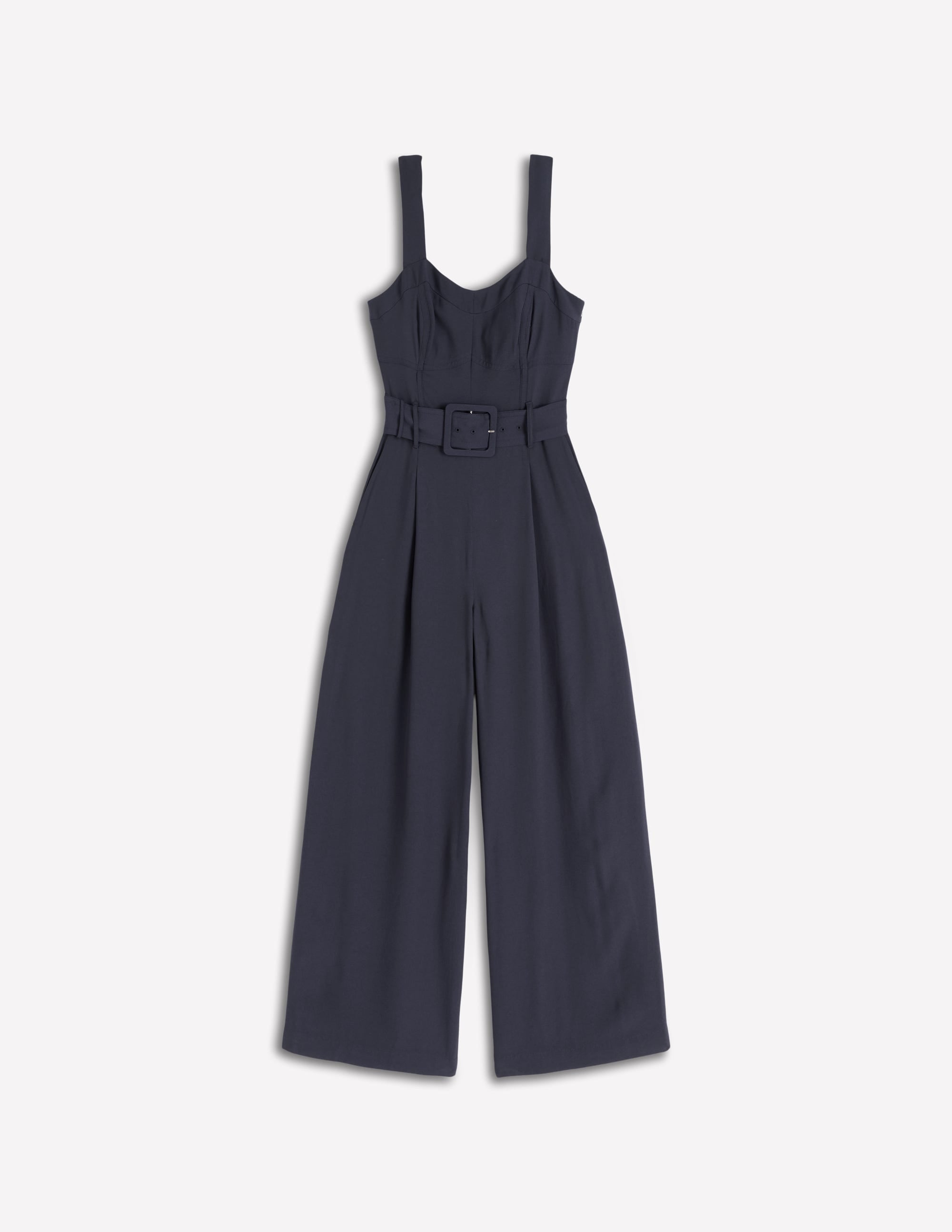 Boned Bodice Occasion Jumpsuit-Navy - Image 5