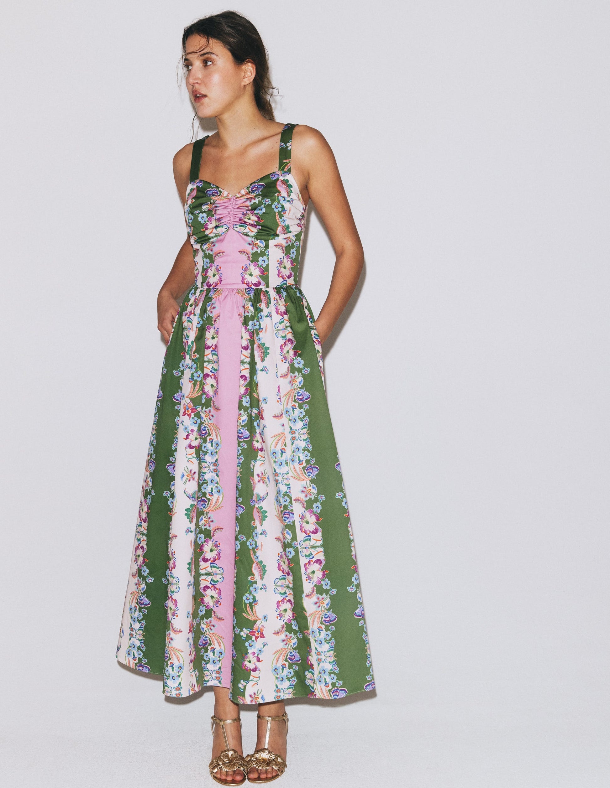 Fit and Flare Midi Dress-Orchid Canopy Stripe-5