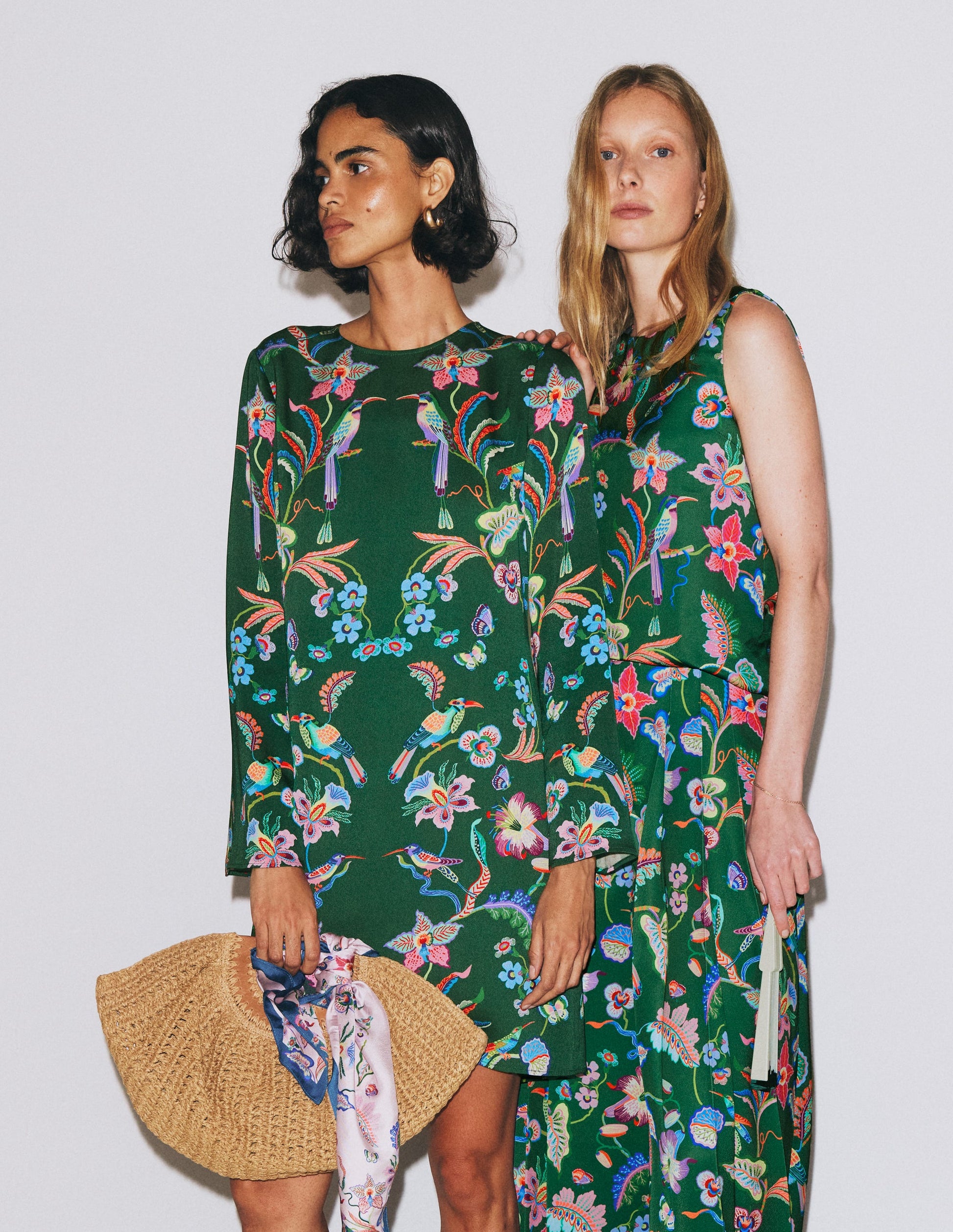 Flared Sleeve Shift Dress-Multi, Orchid Canopy | Boden USA Flared Sleeve Shift Dress-Multi, Orchid Canopy | Boden USA