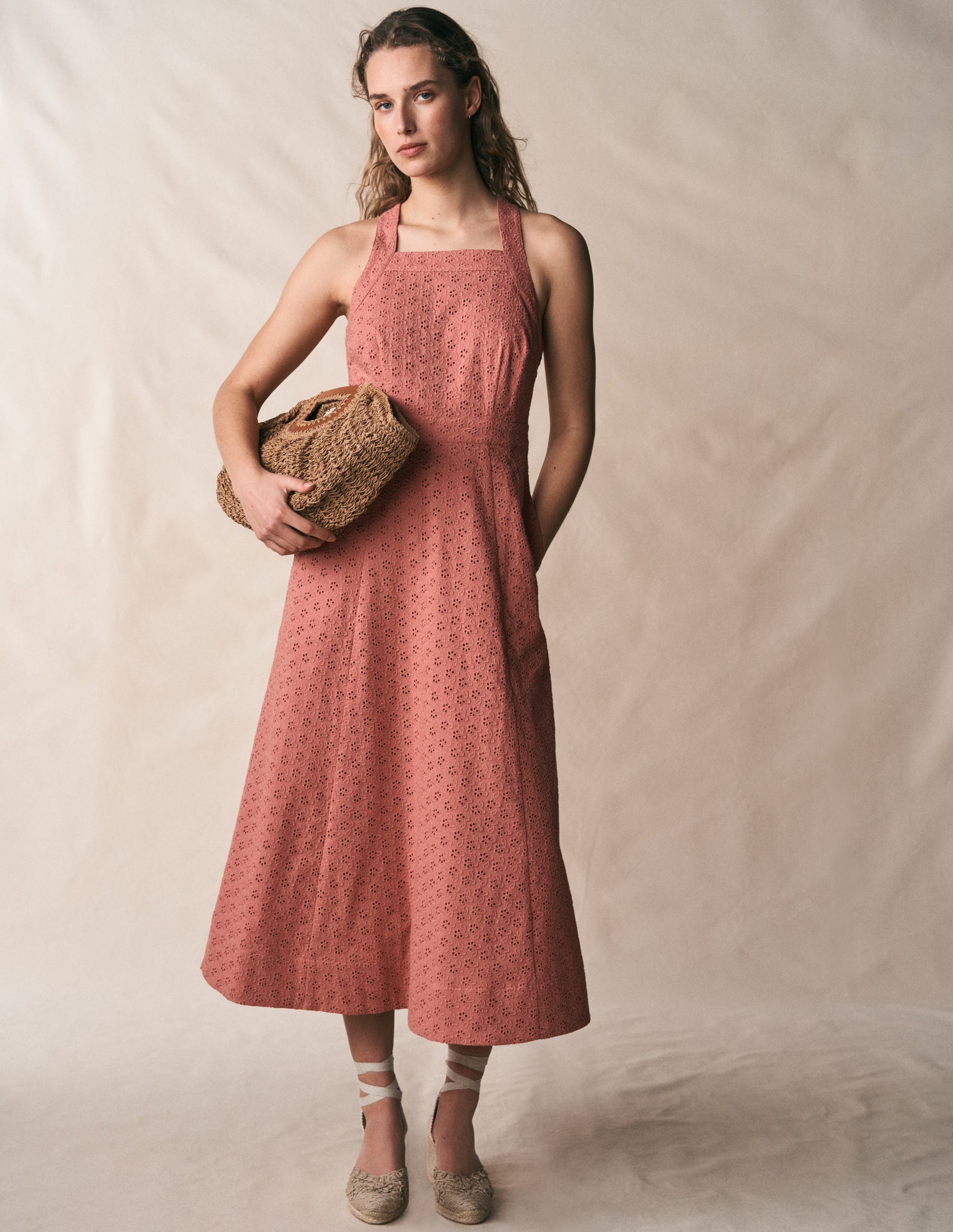 rose dress Beaded Side Gathered Satin Dress CDS487 main image 0