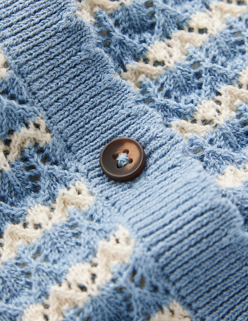 Dot Pointelle Cardigan-Blue Stripe-6
