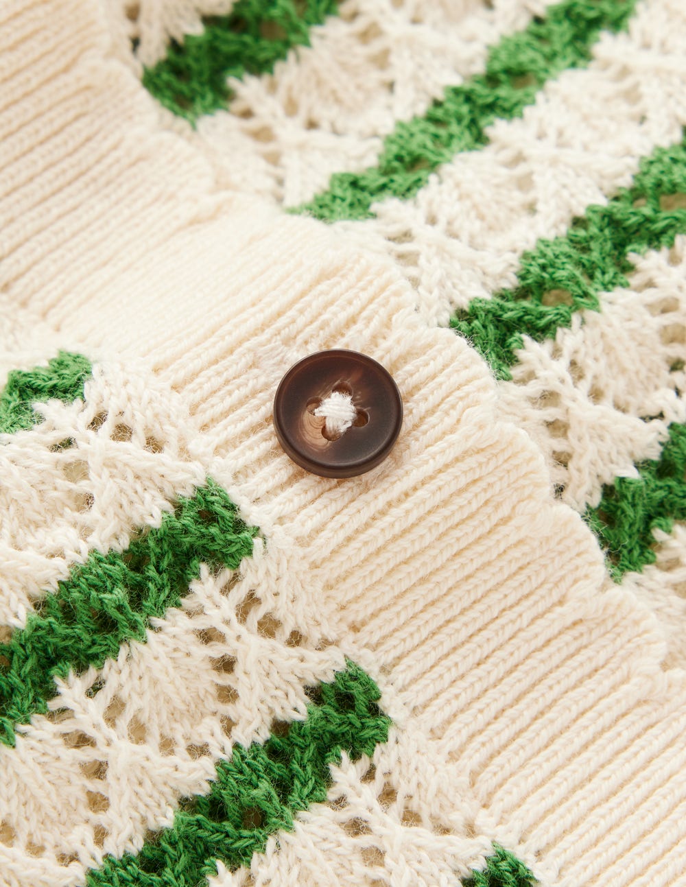 Dot Pointelle Cardigan-Green Stripe-6
