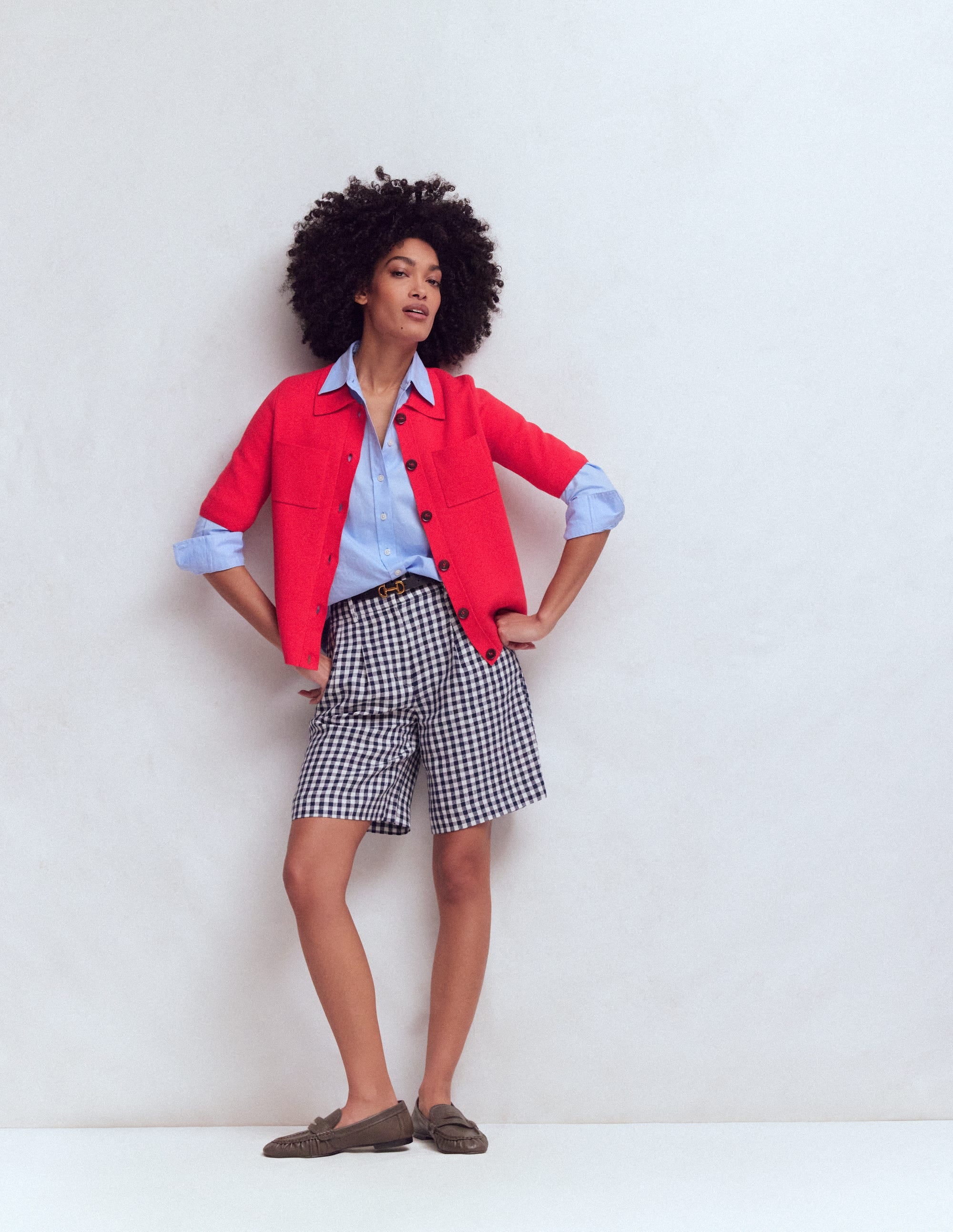 Short Sleeve Knit Shirt-Bright Cherry - Image 5