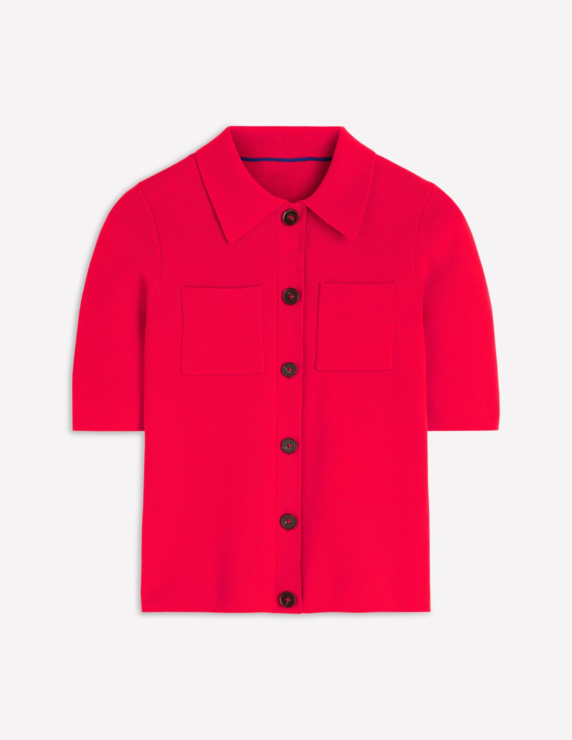 Short Sleeve Knit Shirt-Bright Cherry - Image 6