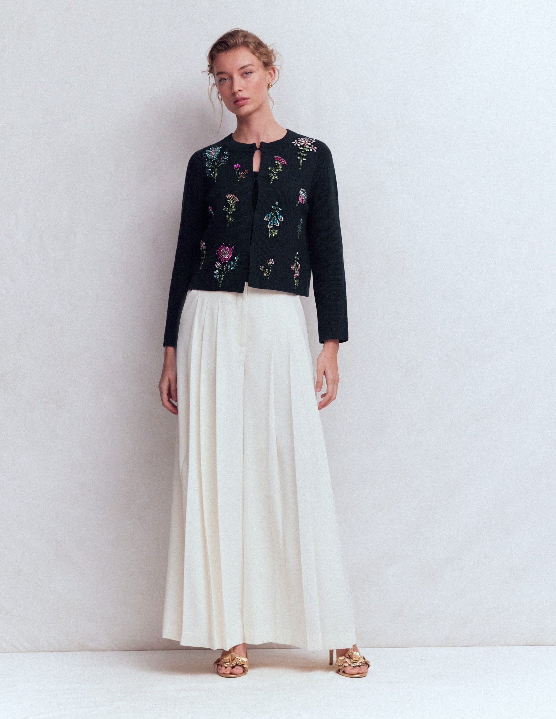 Embellished Knit Cardigan-Navy-6