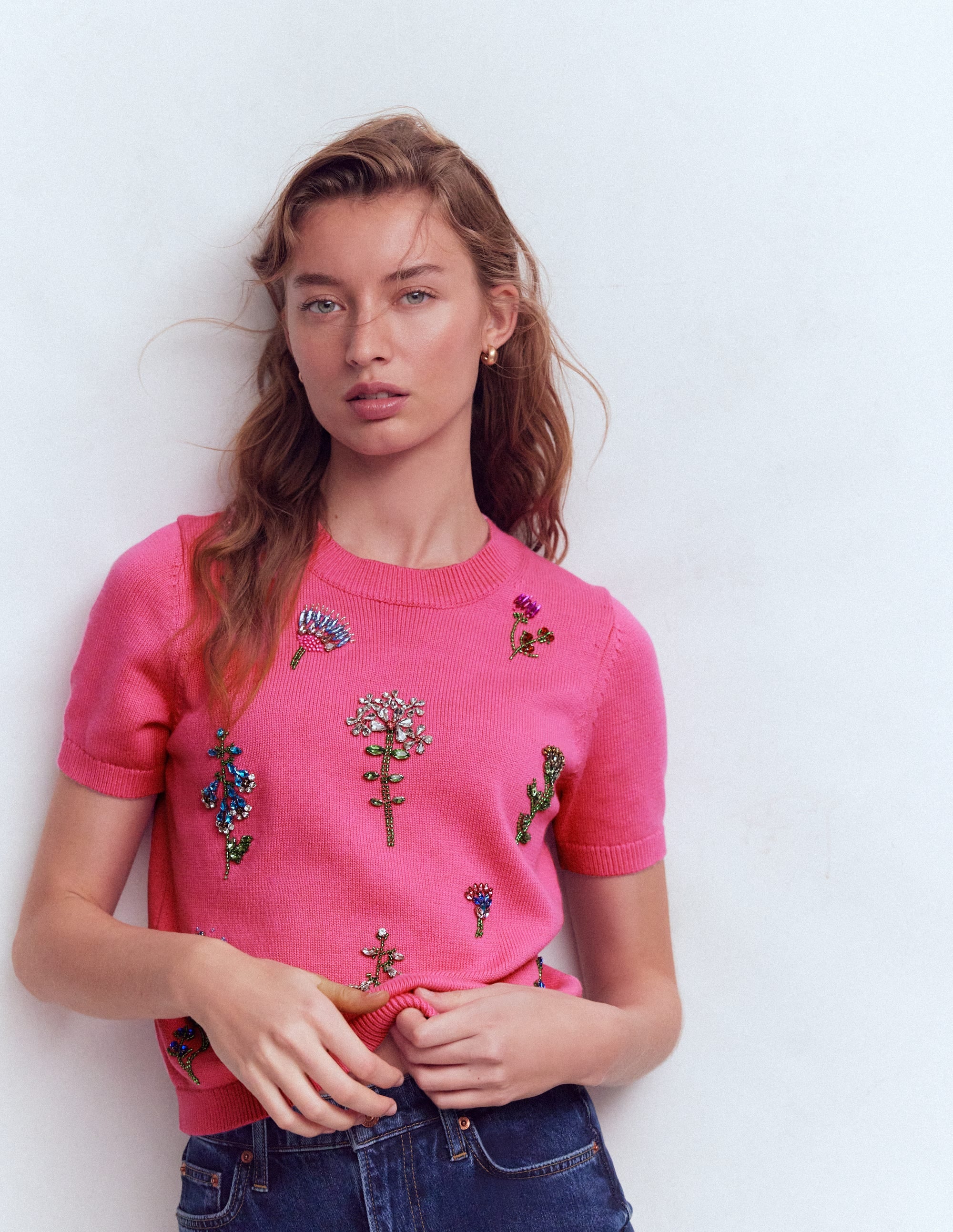 Embellished T-Shirt-Pink Punch - Image 5