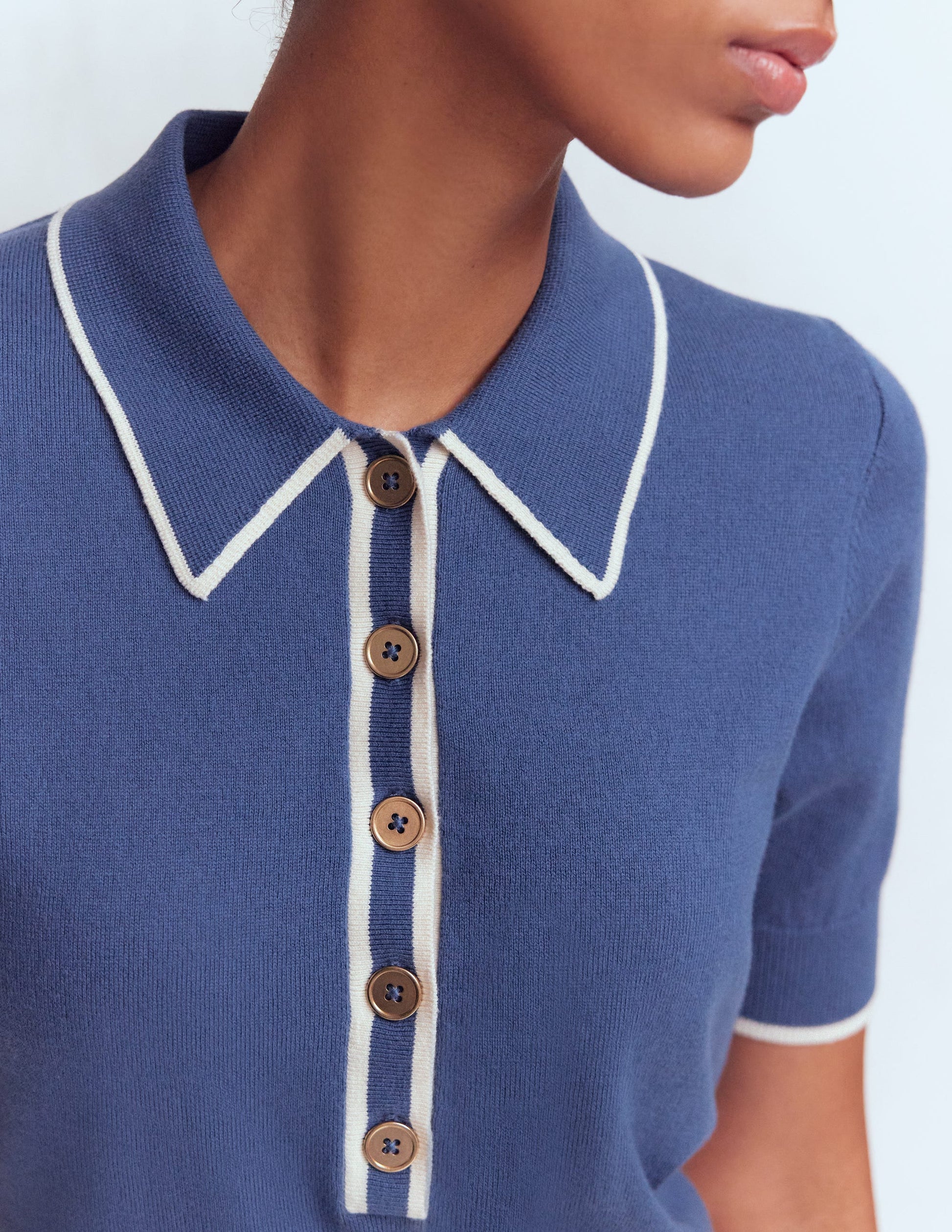 Liz Henley T-Shirt-True Navy-2