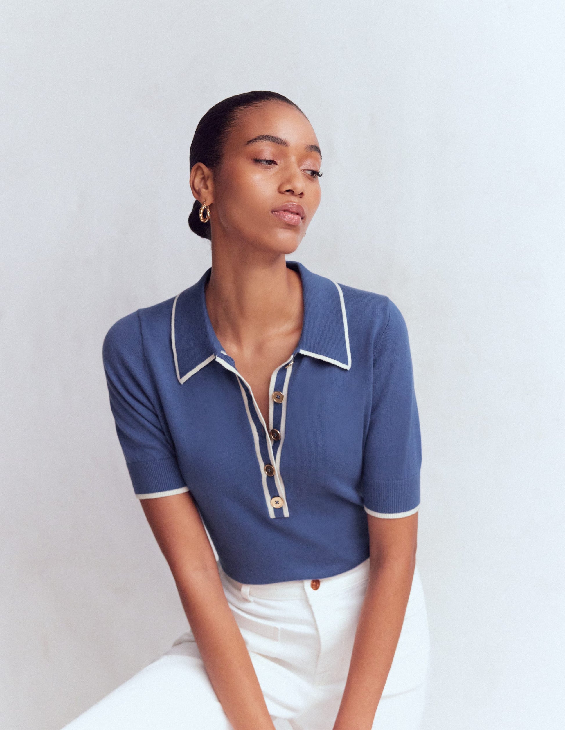 Liz Henley T-Shirt-True Navy-4