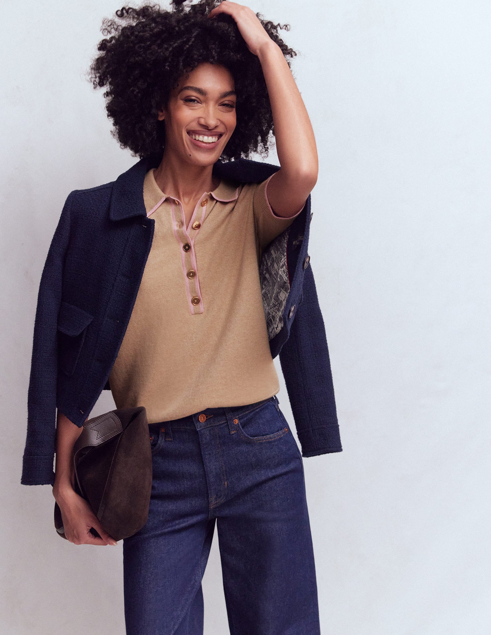 Liz Henley T - Shirt - Chinchilla Melange | Boden USA