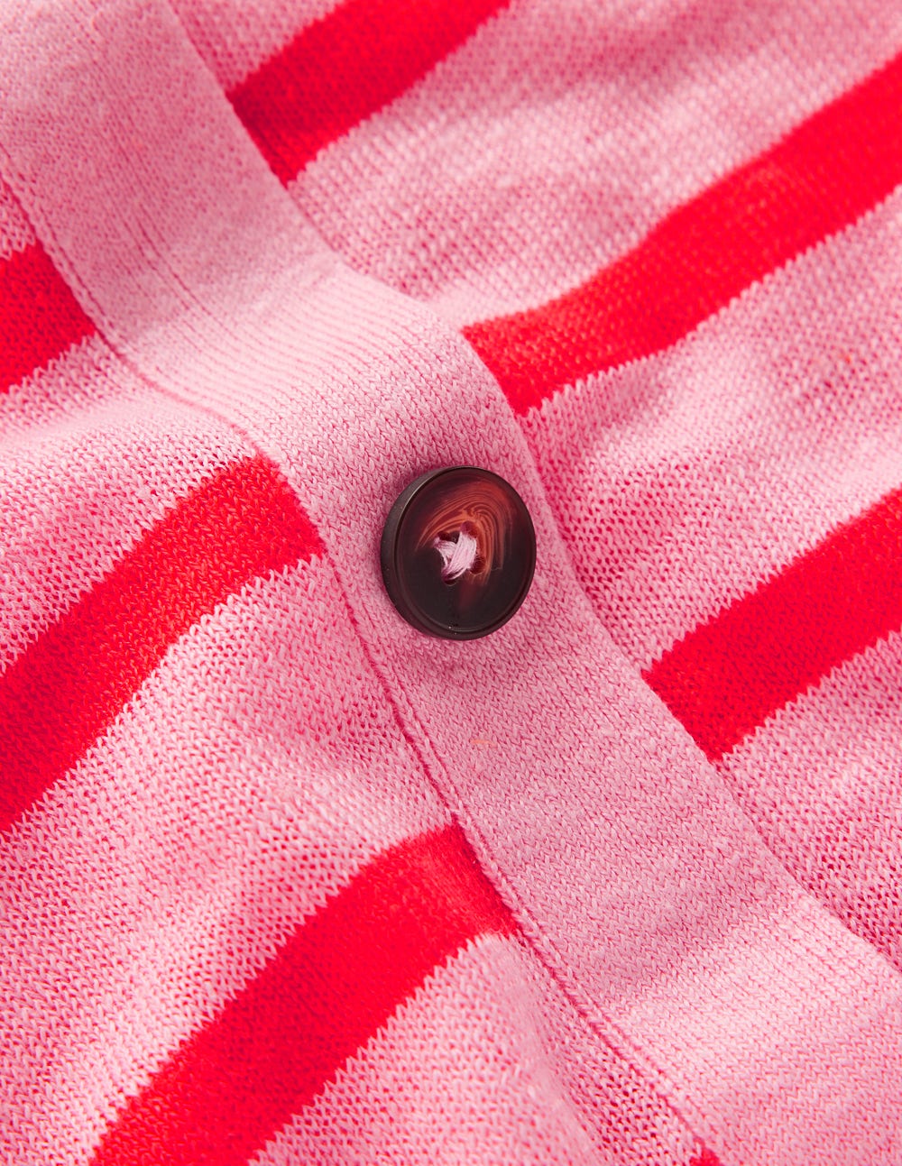 Agnes Linen Button T-Shirt-Sunkissed Coral / Formica Pink-6