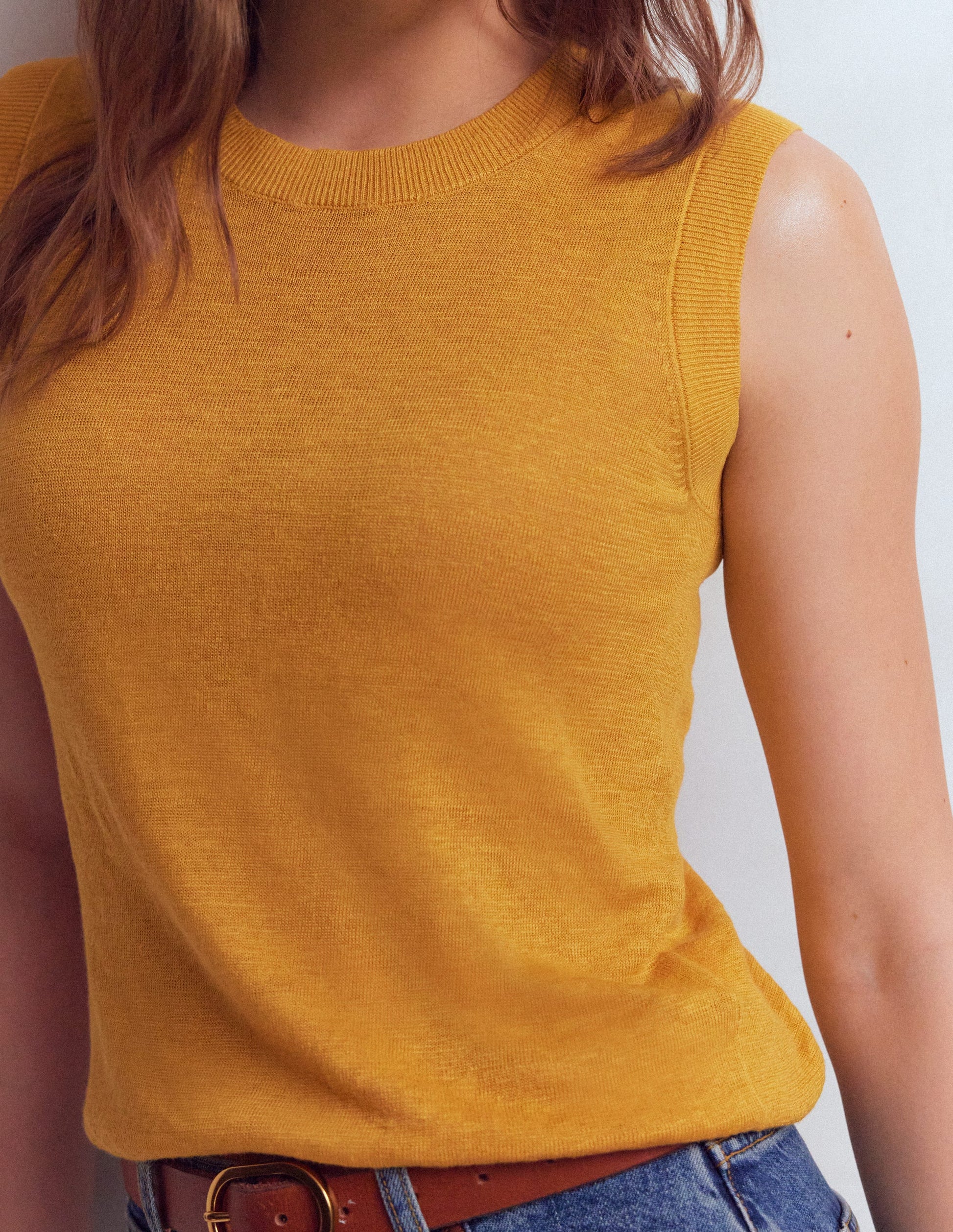 Agnes Linen Tank-Yellow-2