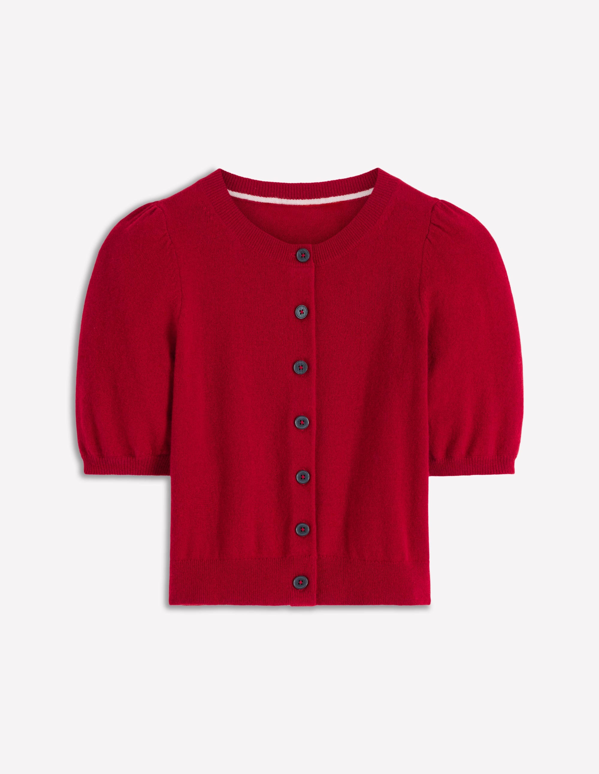 Cropped Cashmere Cardigan-Ash Red - Image 5