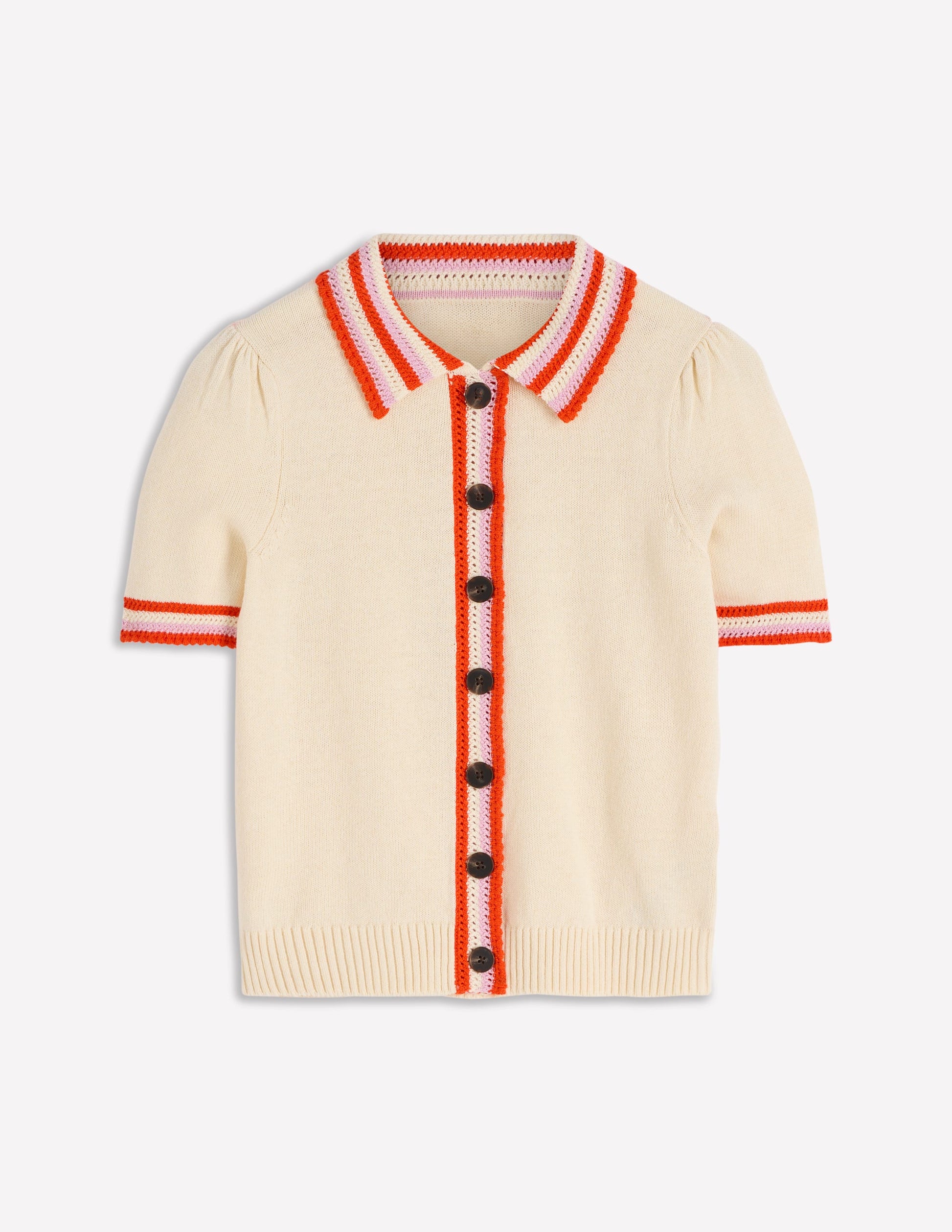 Saffron Crochet Trim Cardigan-Ivory-6