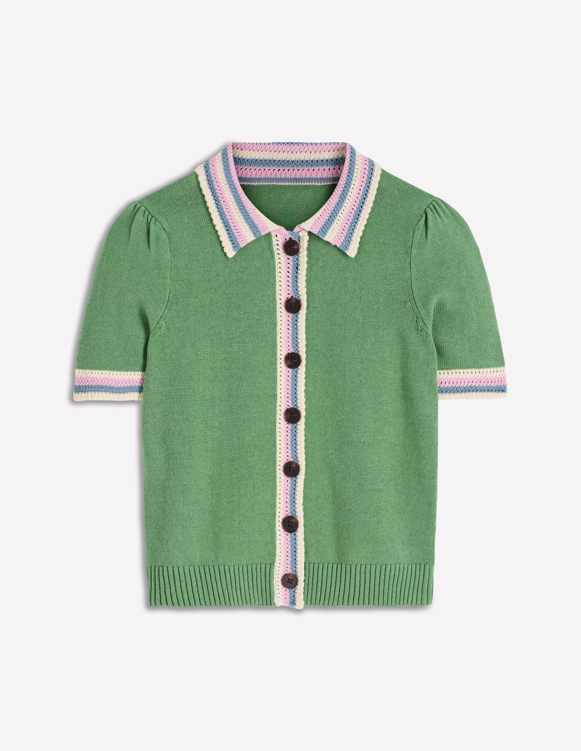 Saffron Crochet Trim Cardigan - Green | Boden USA