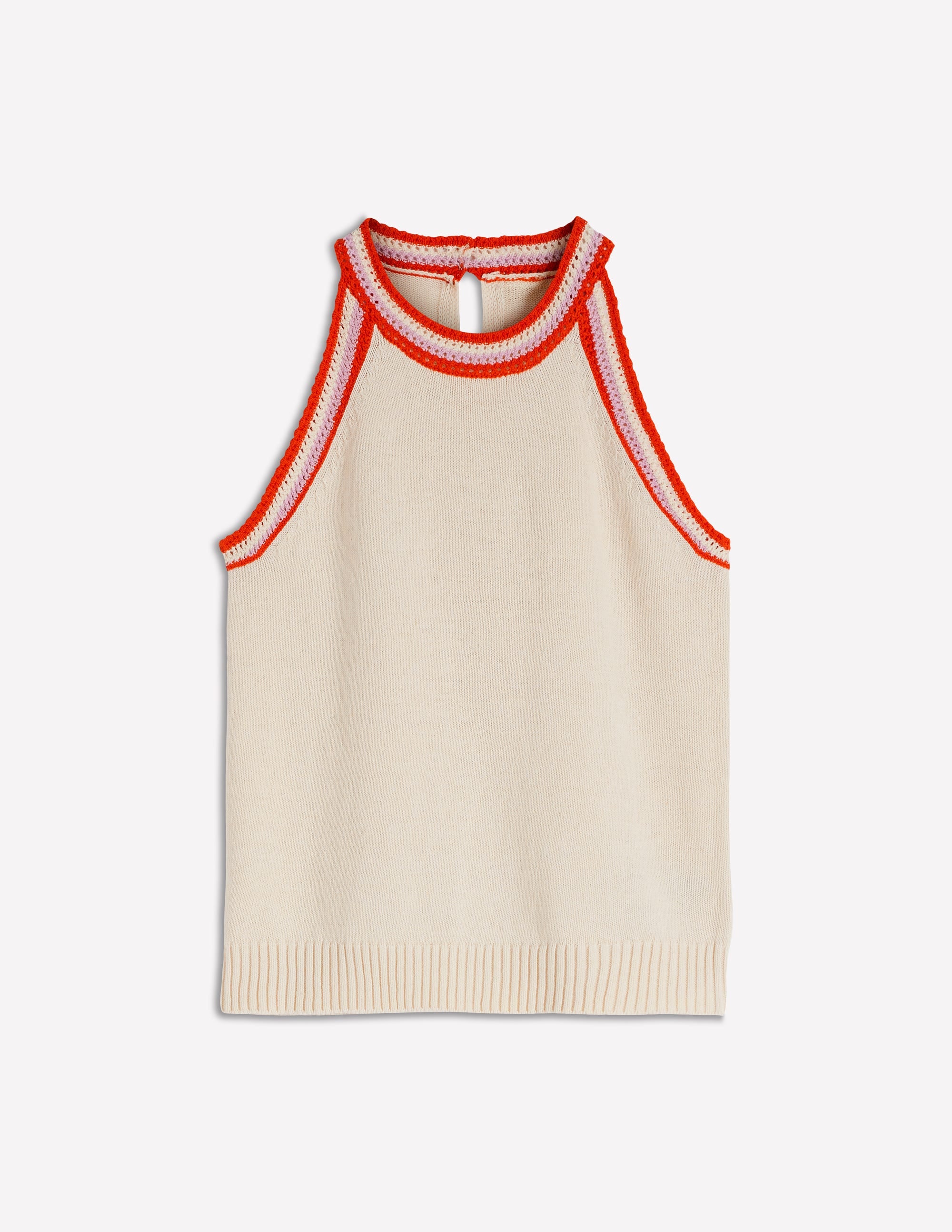 Saffron Crochet Racer Tank - Ivory | Boden USA