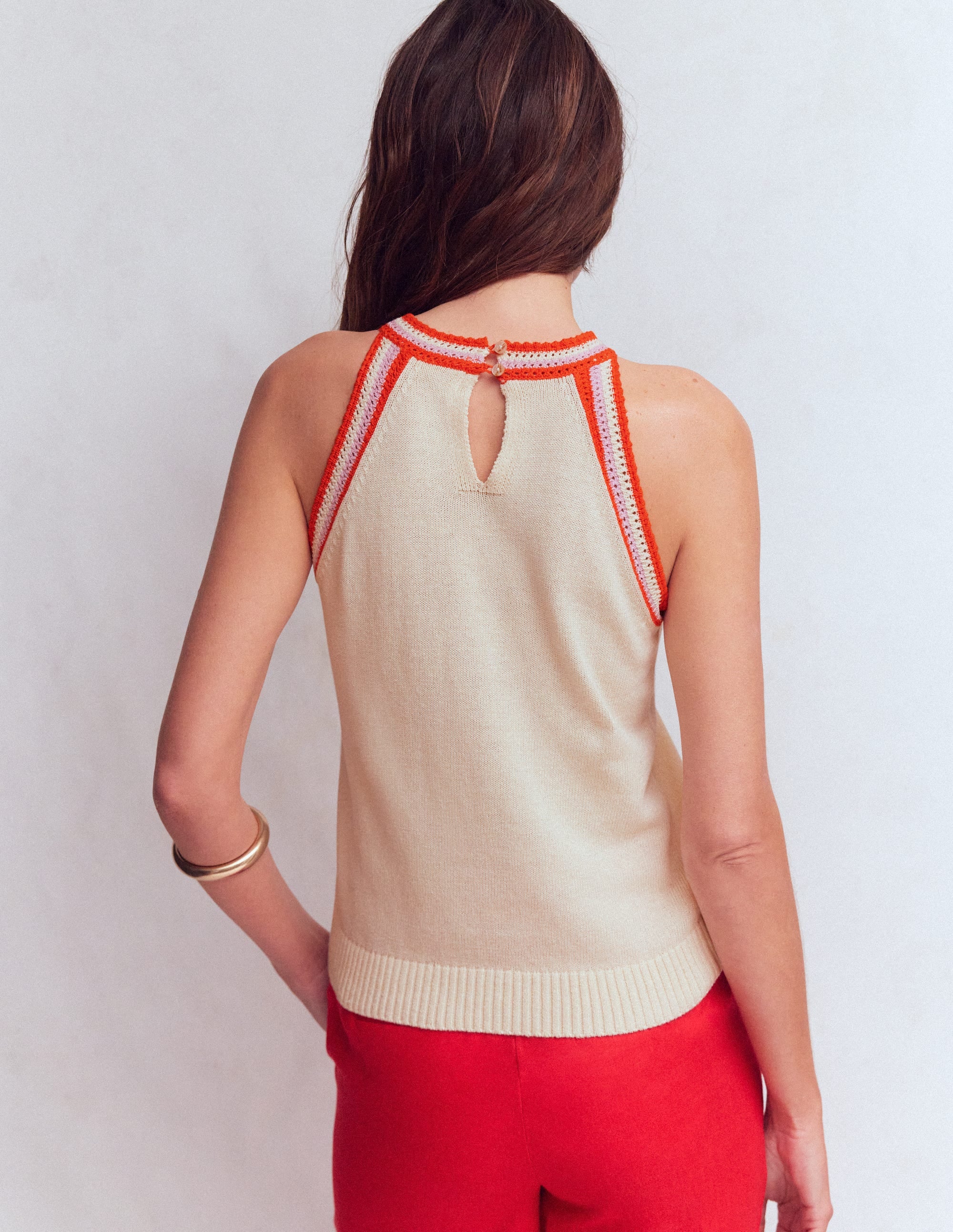 Saffron Crochet Racer Tank-Ivory - Image 3