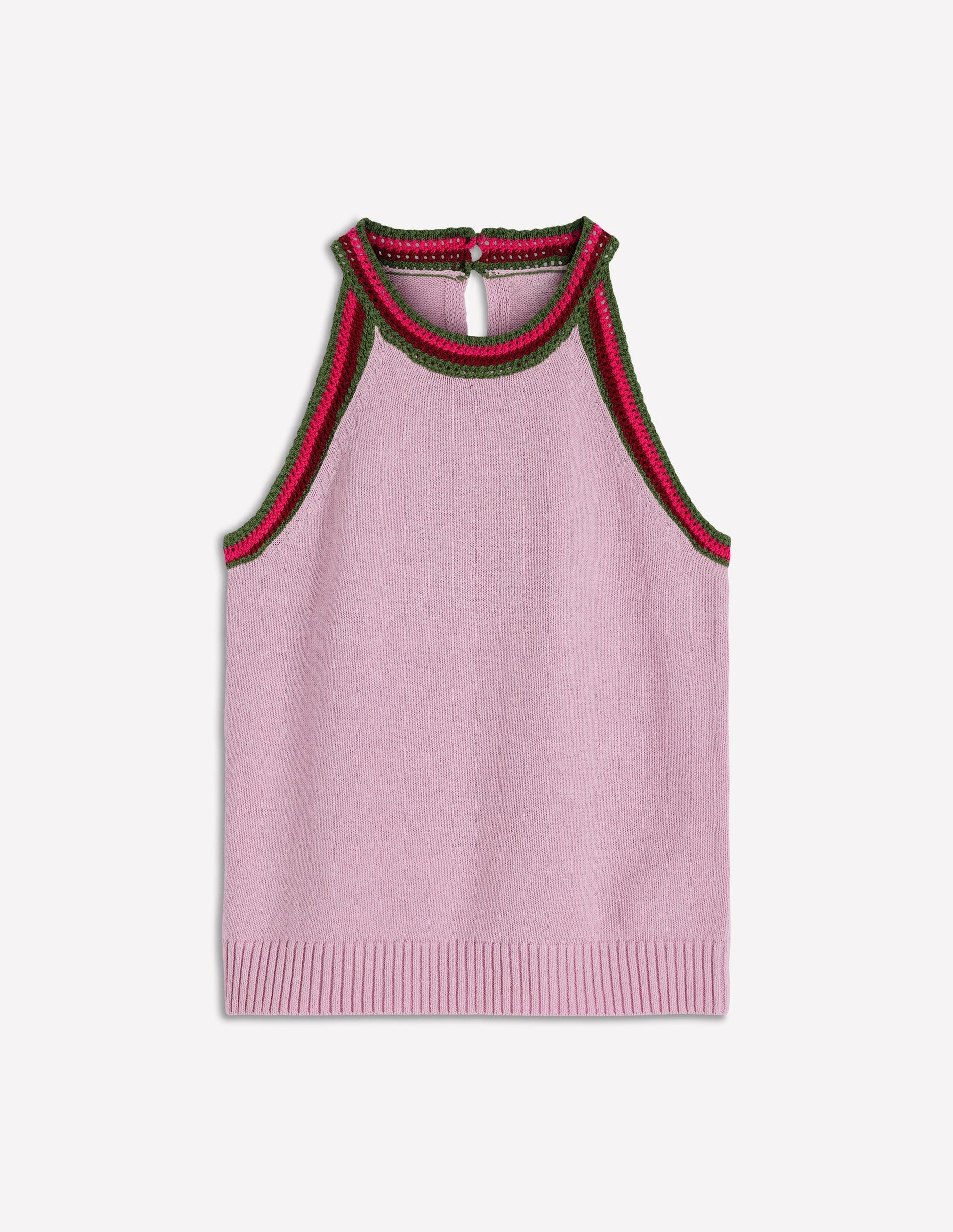 Saffron Crochet Racer Tank-Pink-6