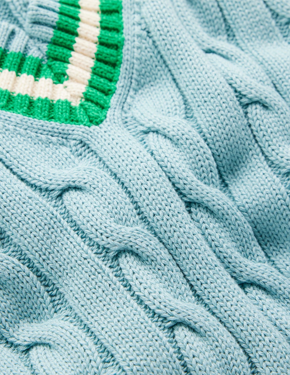 Maeve Cable V Neck Tank-Blue, Green-10