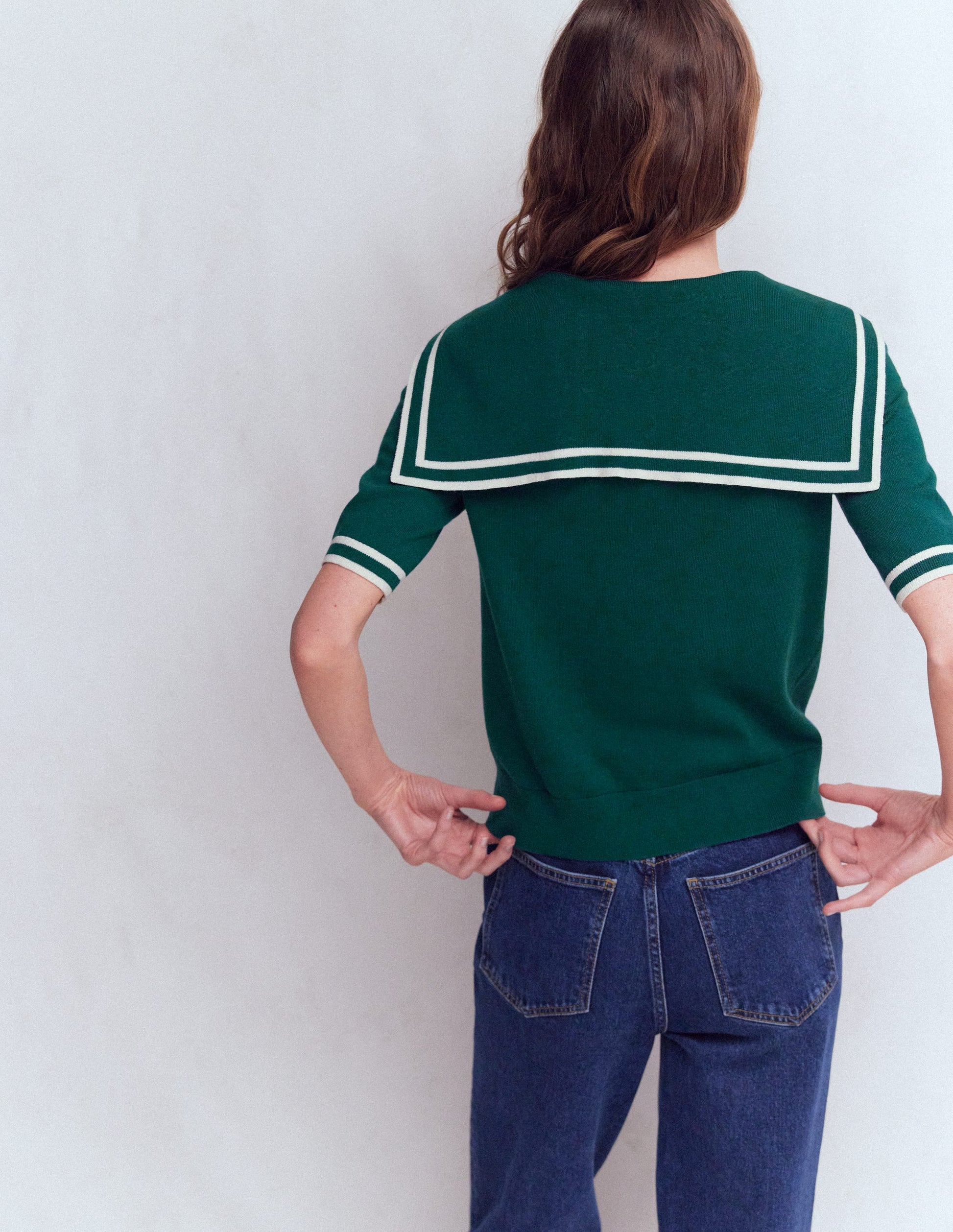 Sailor Collar sweater-Green-3