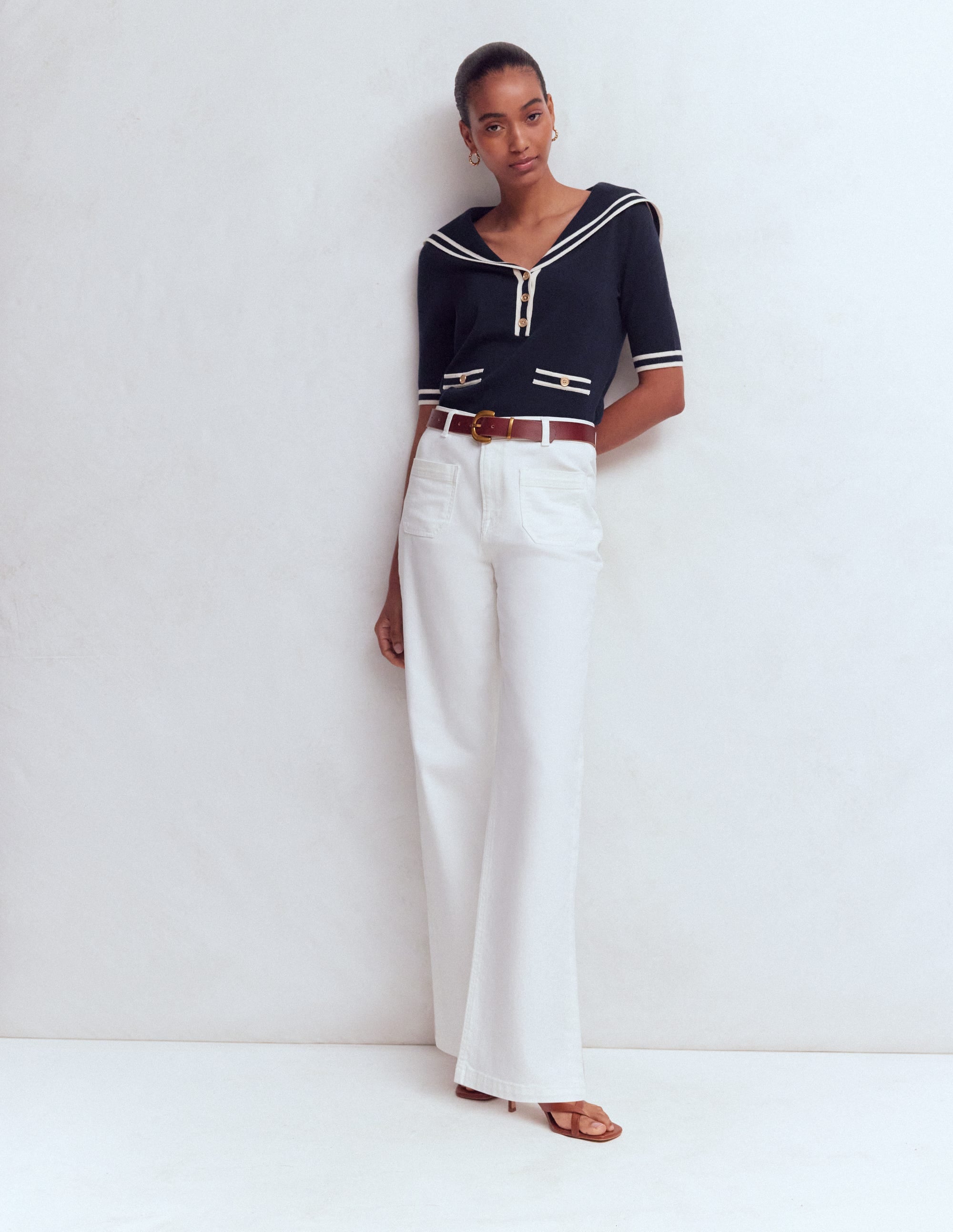 Sailor Collar sweater-Navy - Image 5