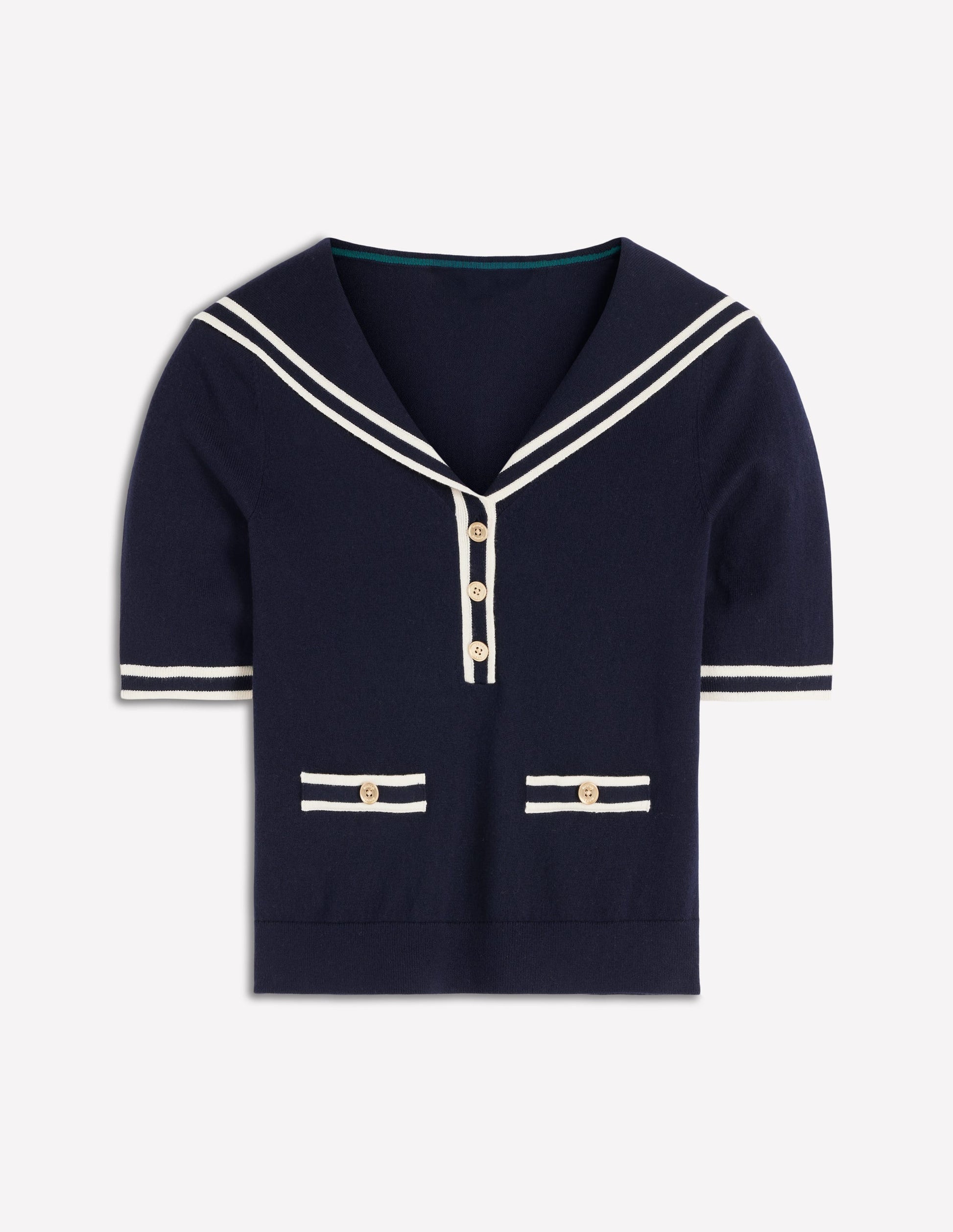 Sailor Collar sweater-Navy-7