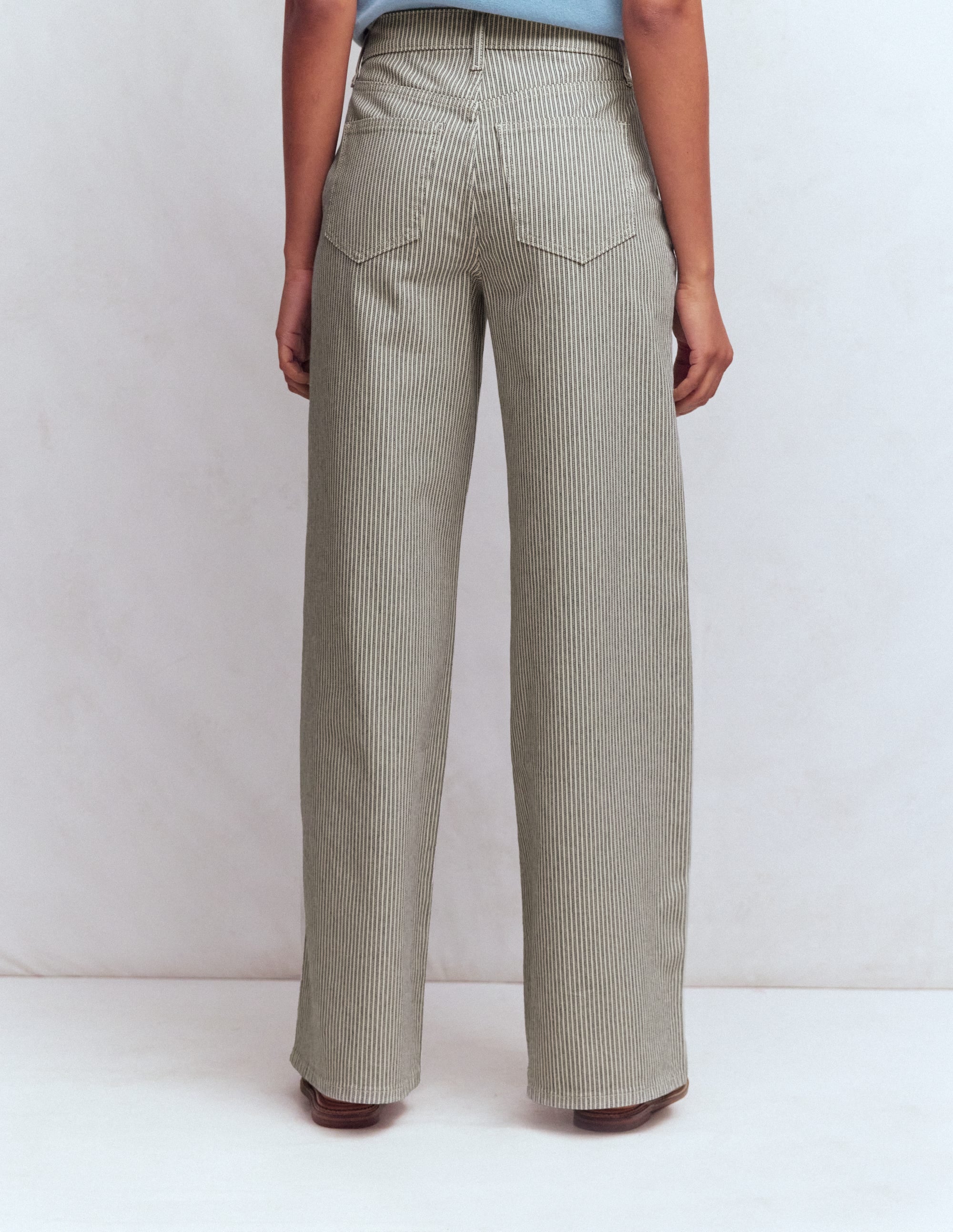 High Rise Wide Leg Jeans - Blue Stripe | Boden USA