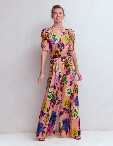 Regent Wide Leg Pants-Multi, Opulent Blossom