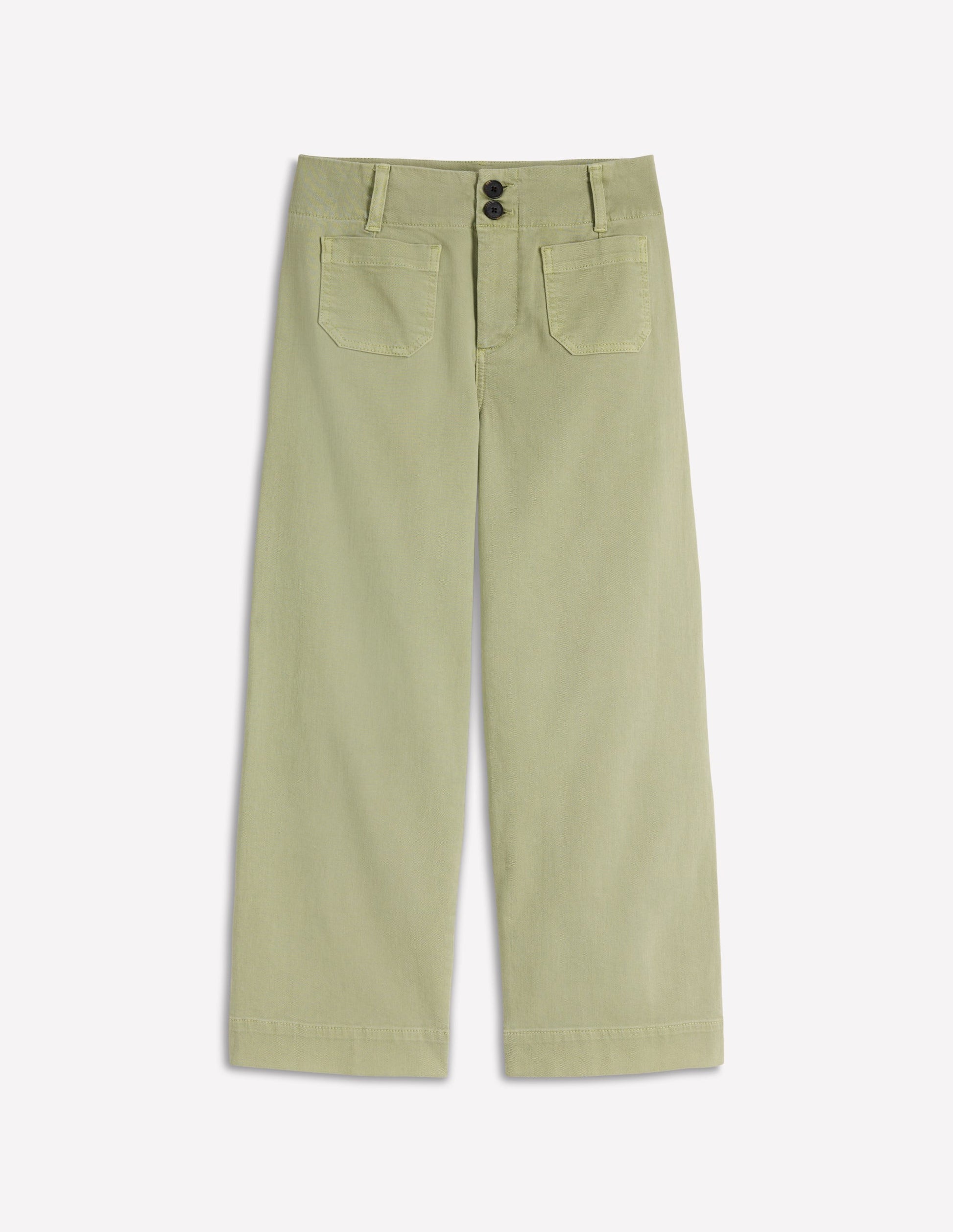 Patch Pocket Cropped Pants-Soft Green-6