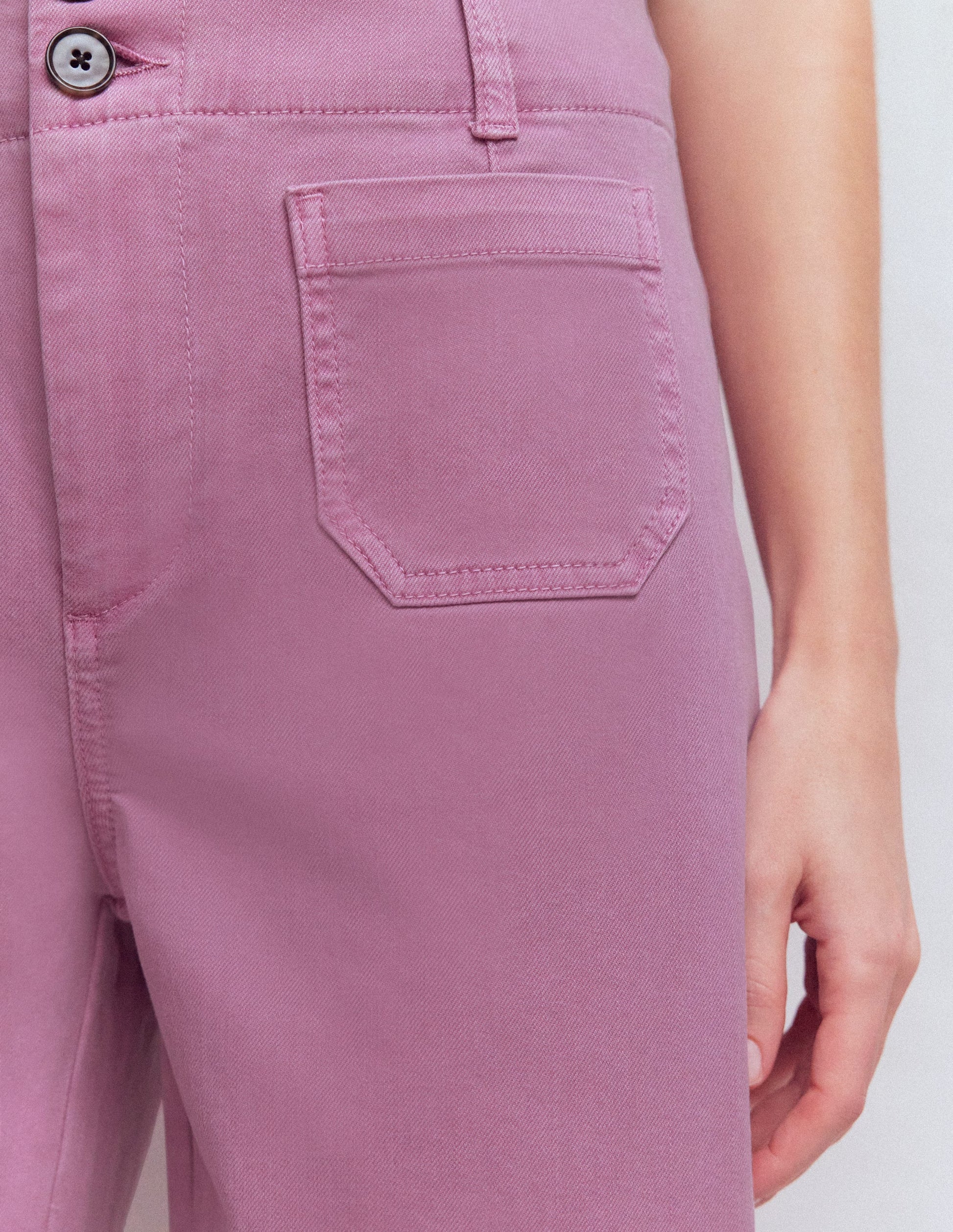 Patch Pocket Cropped Pants-Clover Purple-5