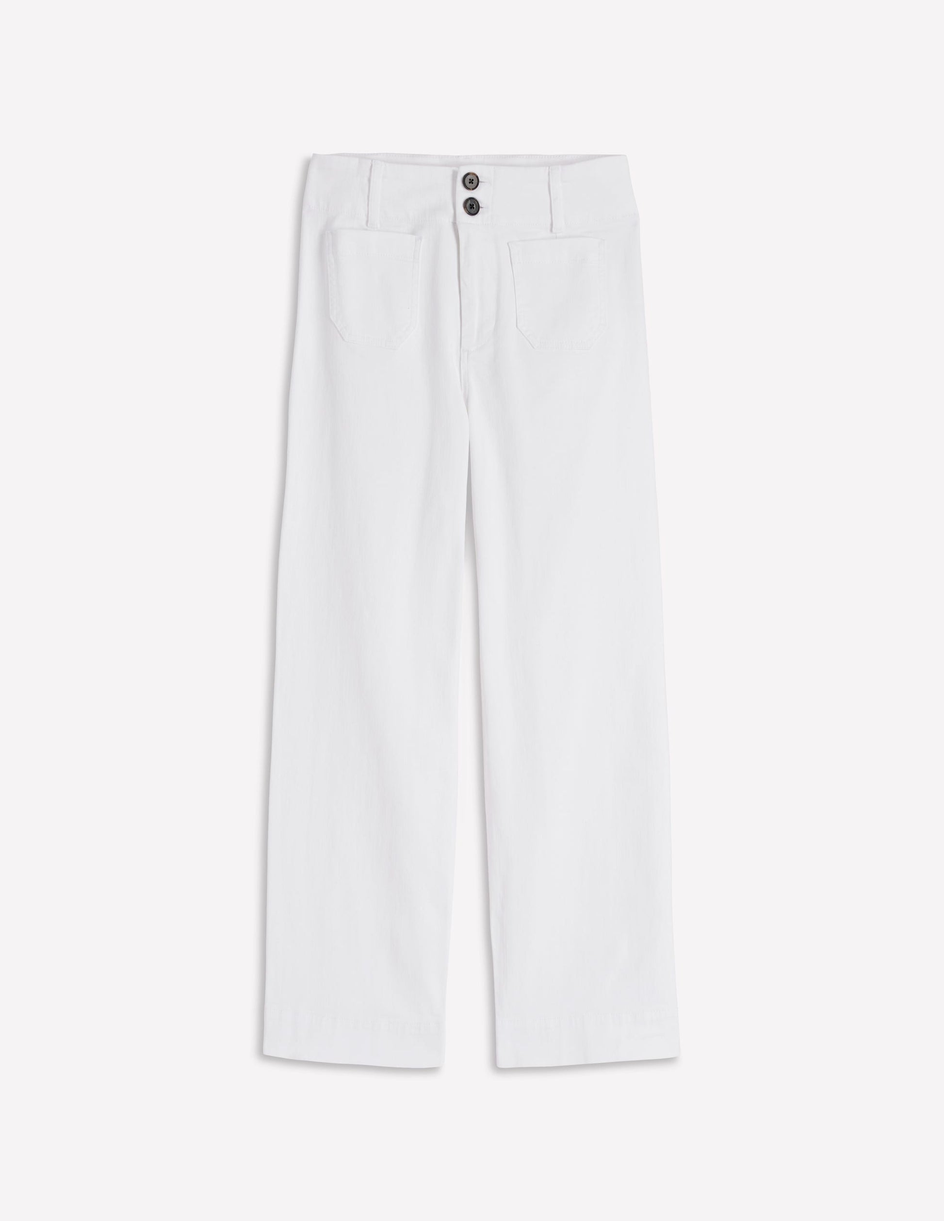 Patch Pocket Cropped Pants-White-6