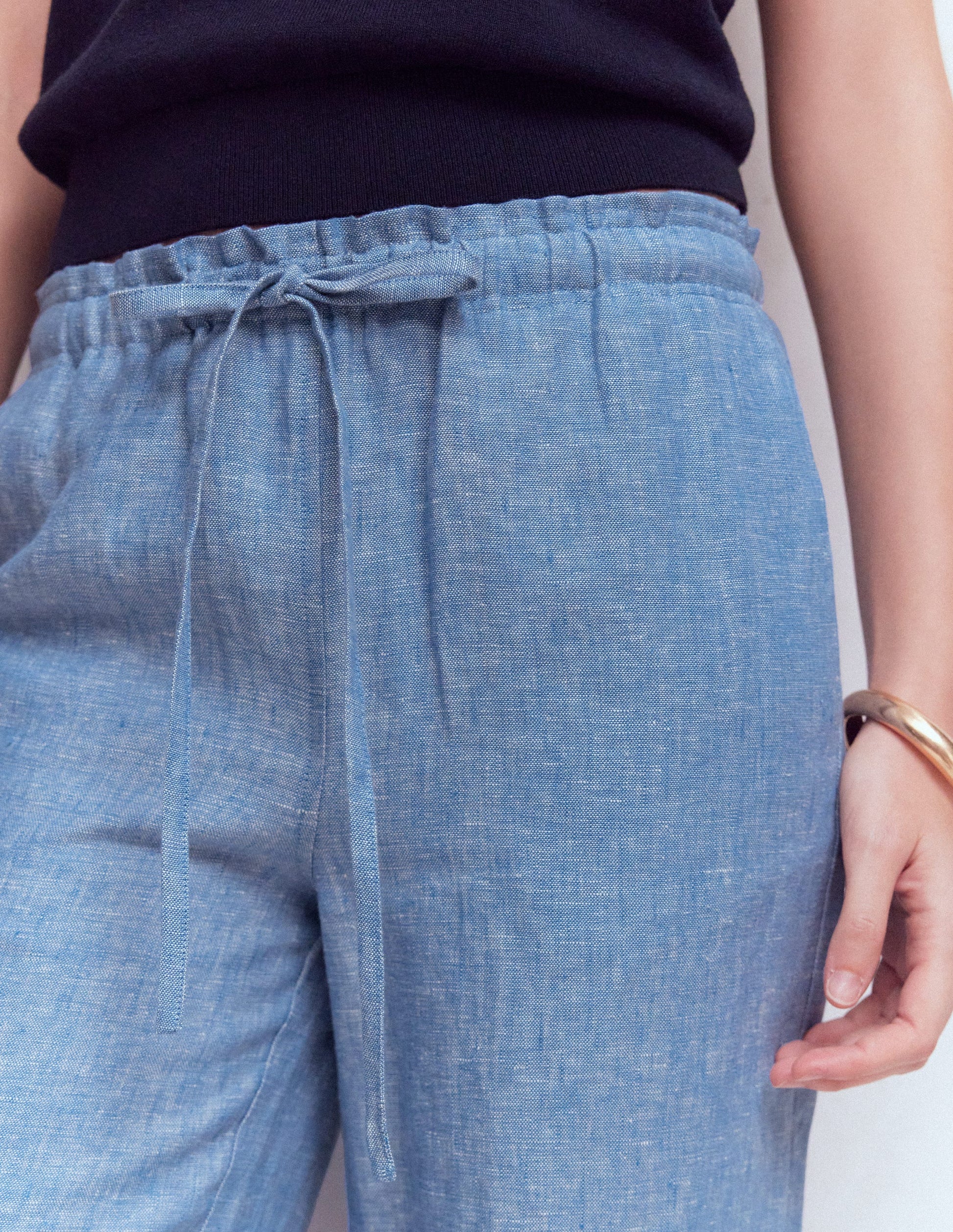 Islington Linen Pants-Blue Chambray-2