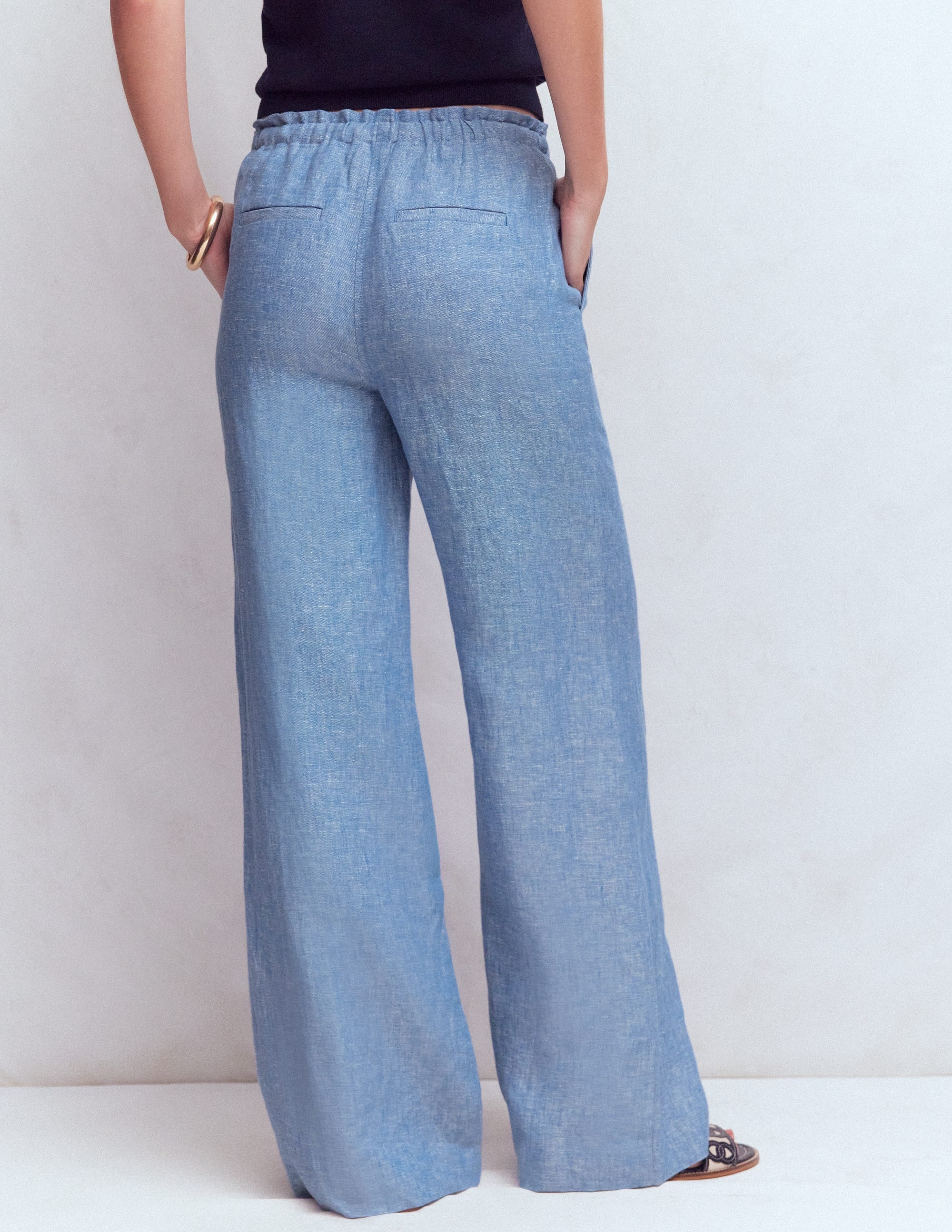 Islington Linen Pants-Blue Chambray | Boden USA