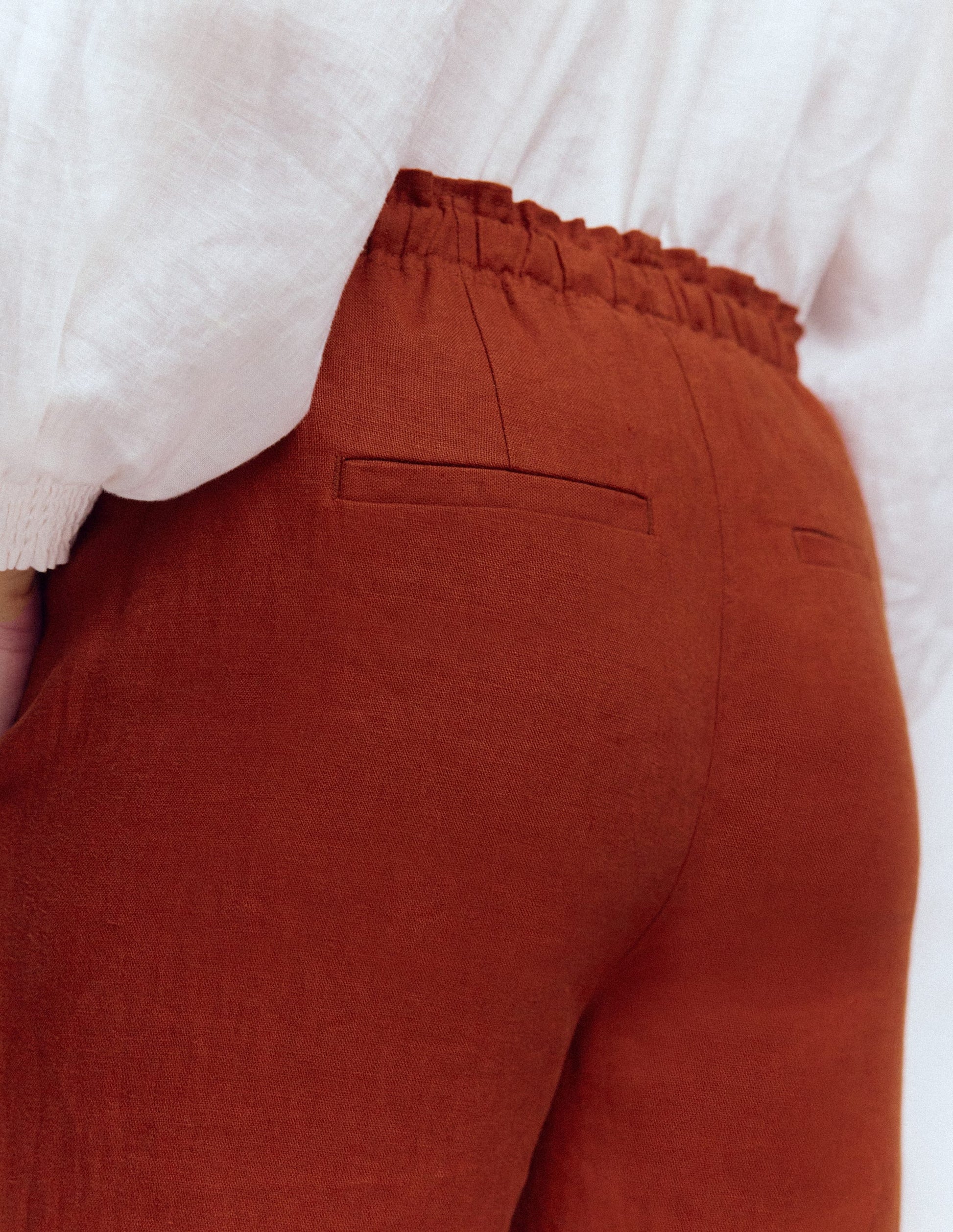 Islington Linen Pants-Burnt Orange-2