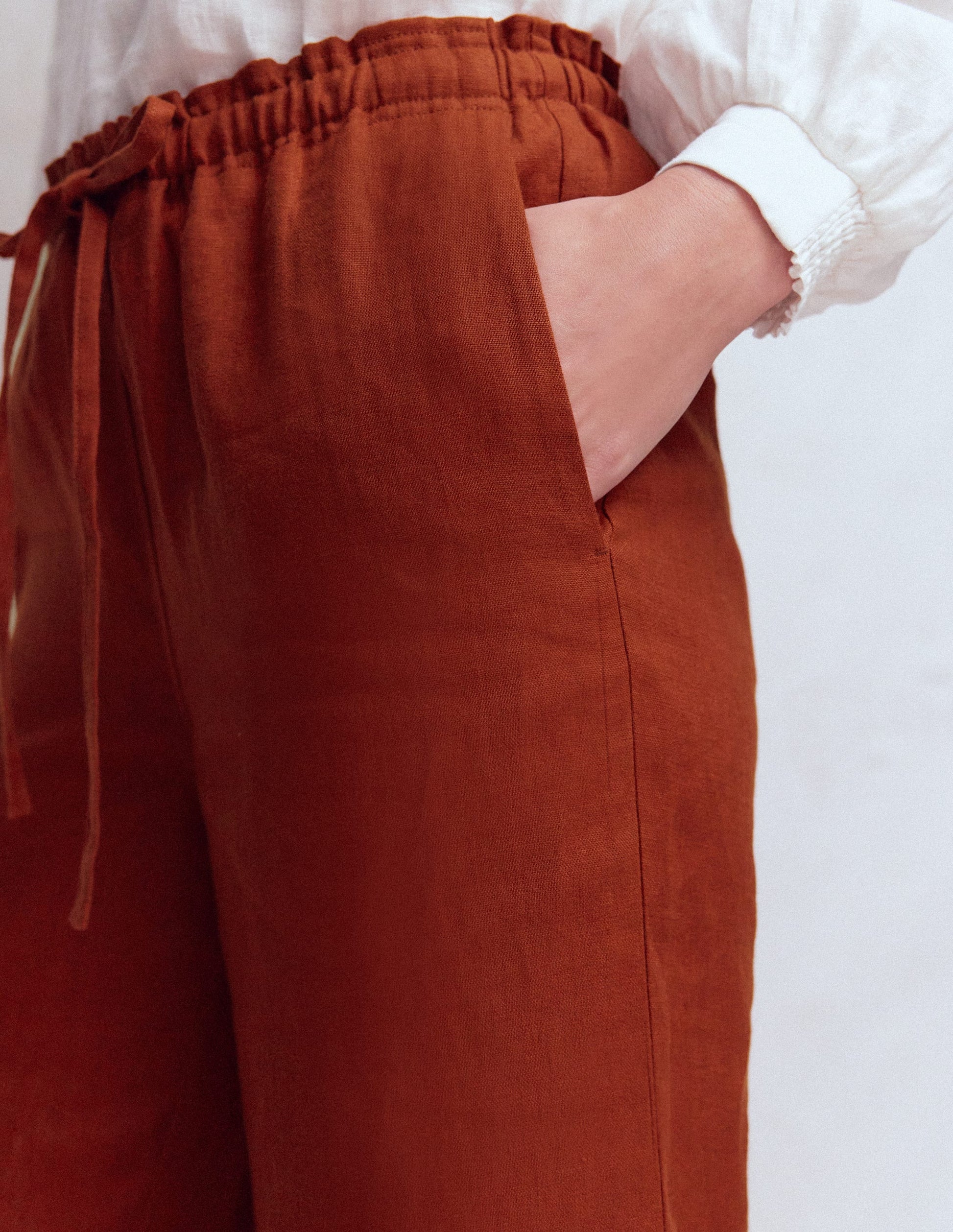 Islington Linen Pants-Burnt Orange-5