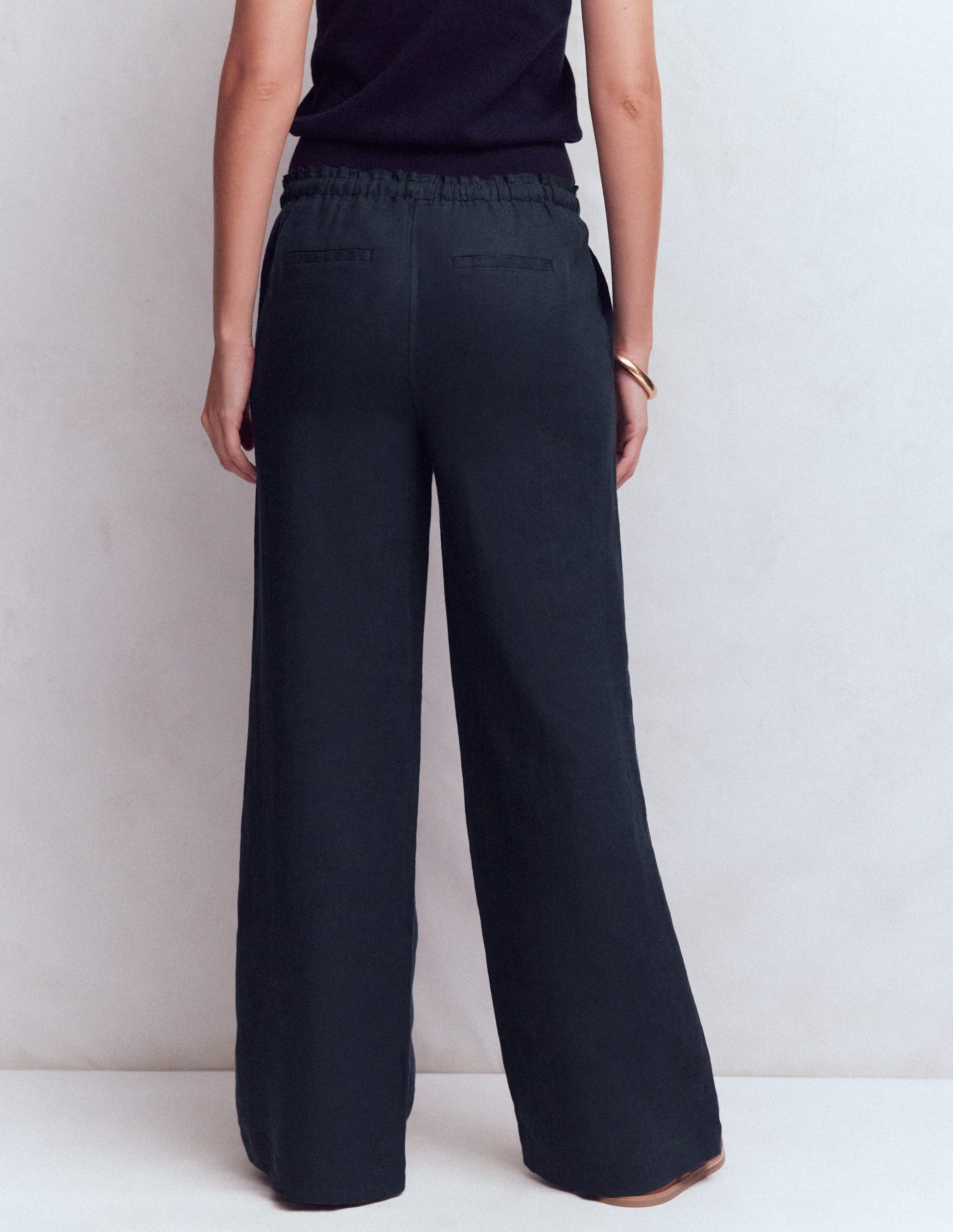 Islington Linen Pants-Navy-3