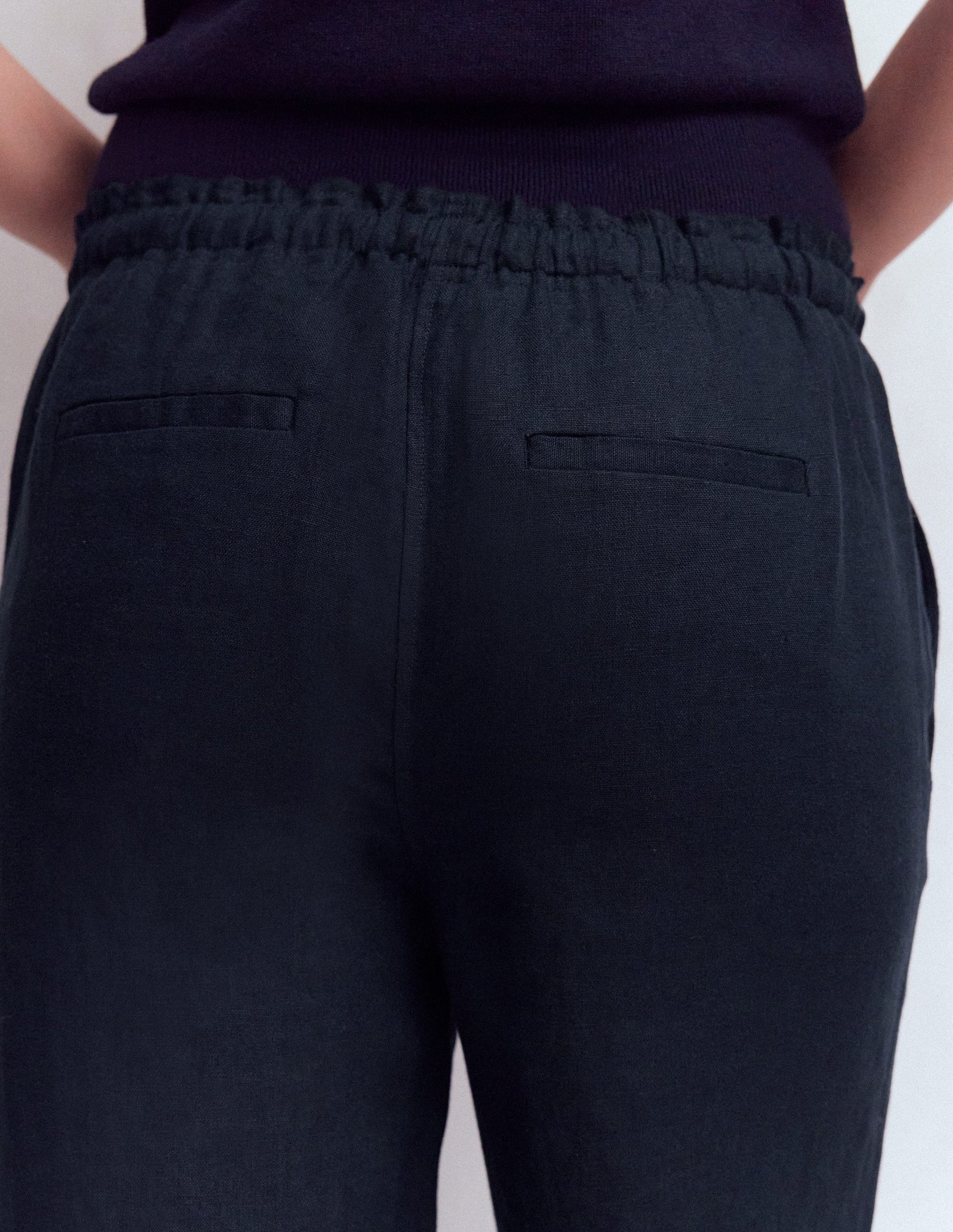 Islington Linen Pants-Navy-5