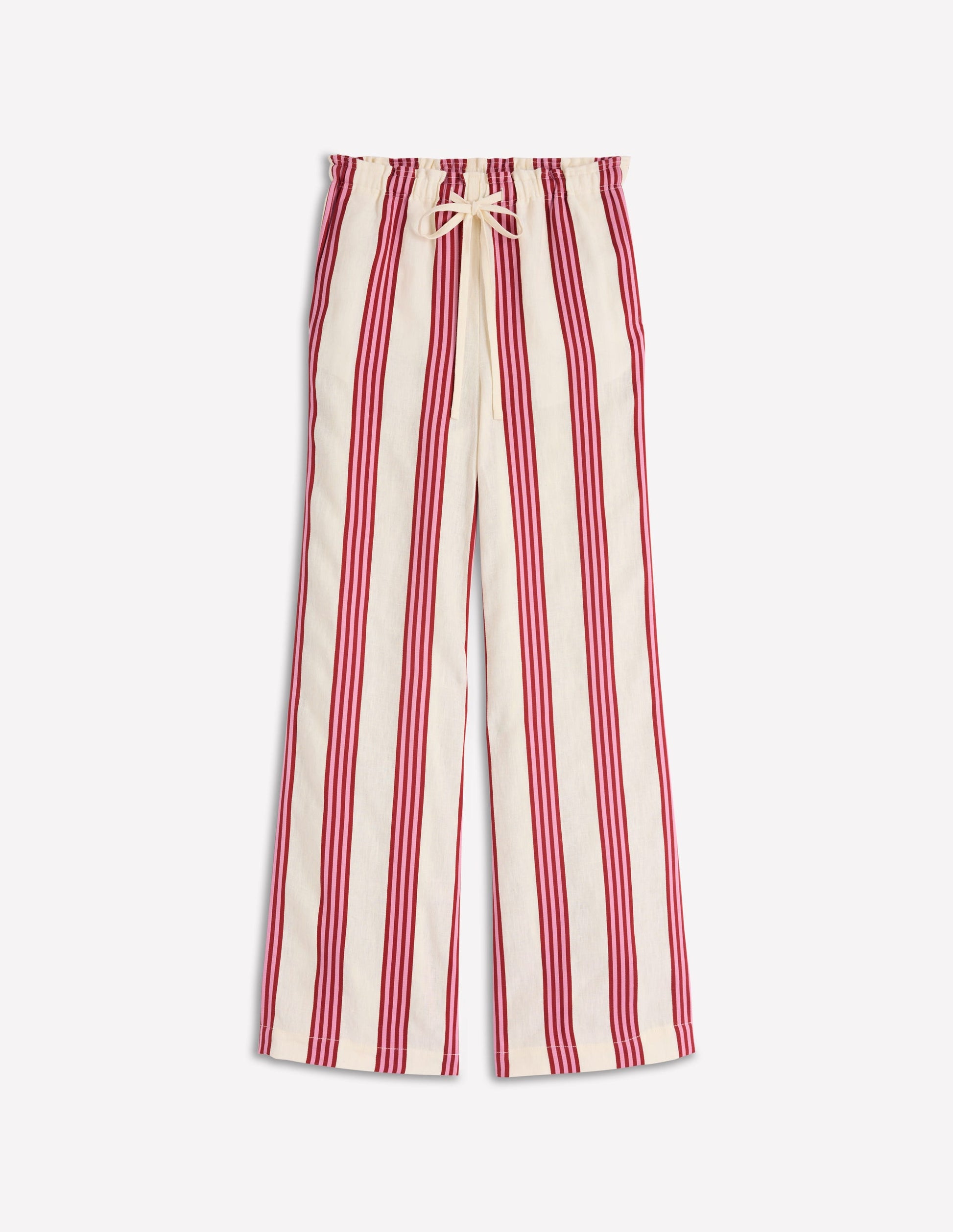 Islington Linen Pants-Ivory, Brown & Pink Stripe-8