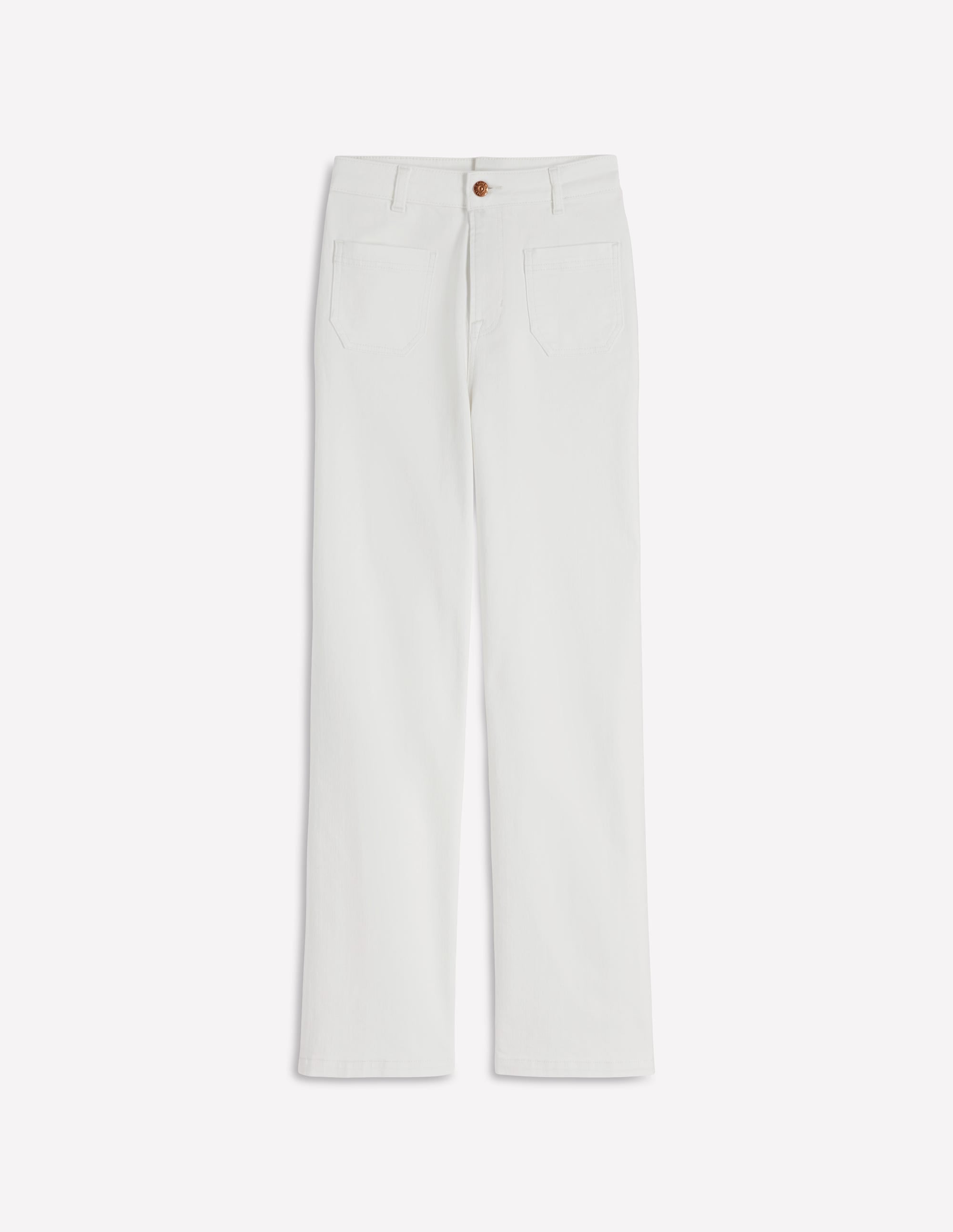Straight Leg Pocket Jeans-White - Image 6