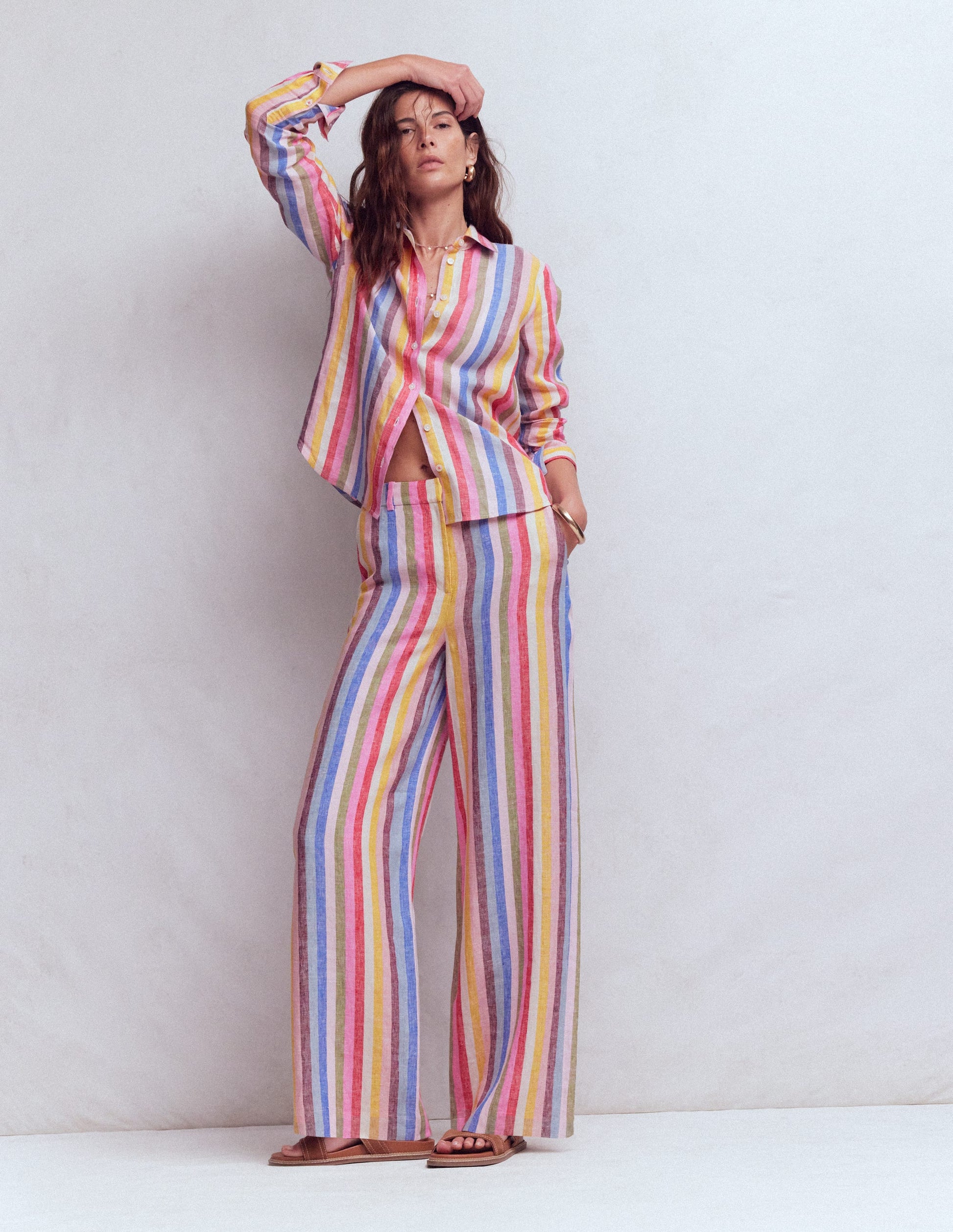 Belgravia Linen Pants-Multi Stripe-4