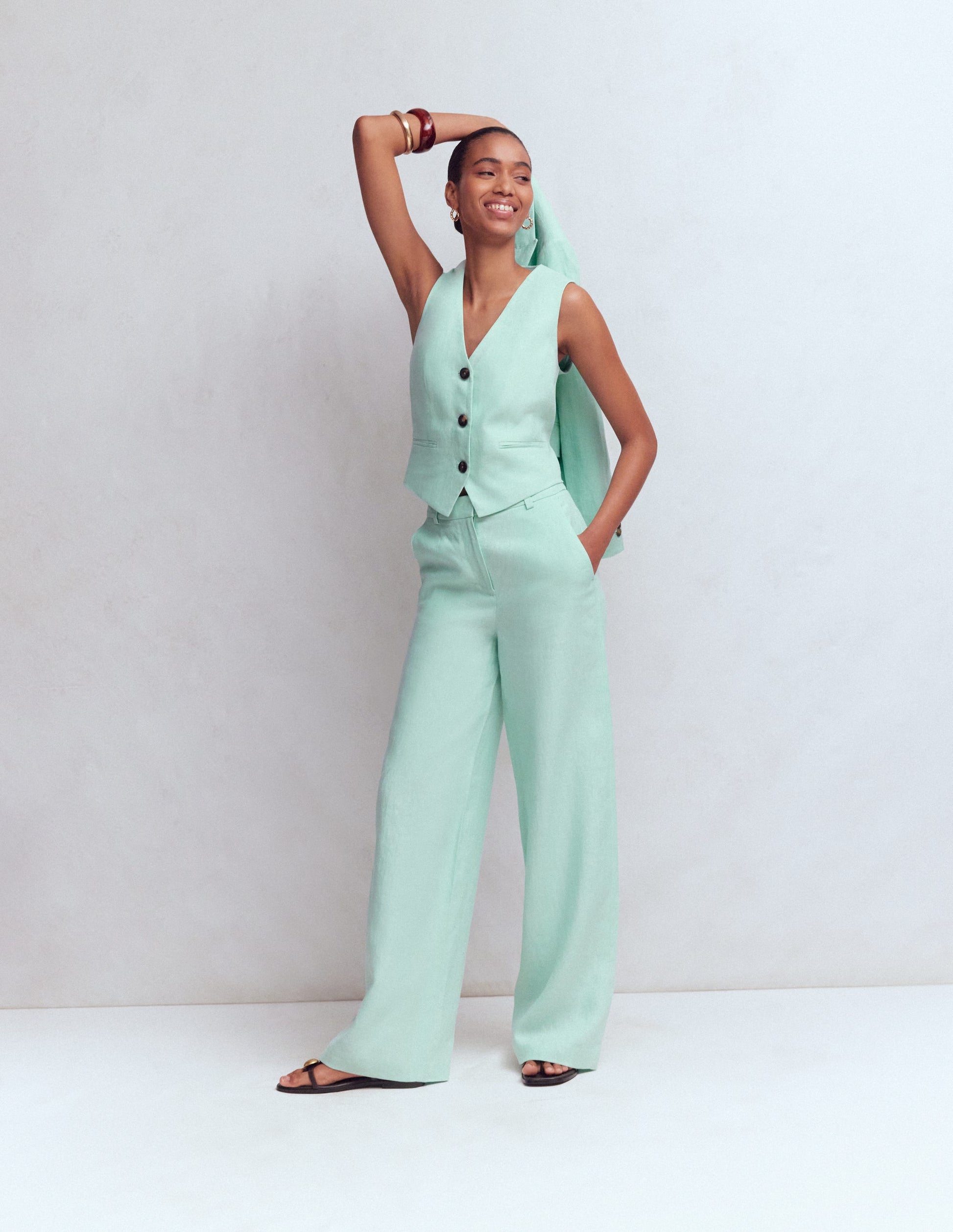 Belgravia Linen Pants-Spearmint-1