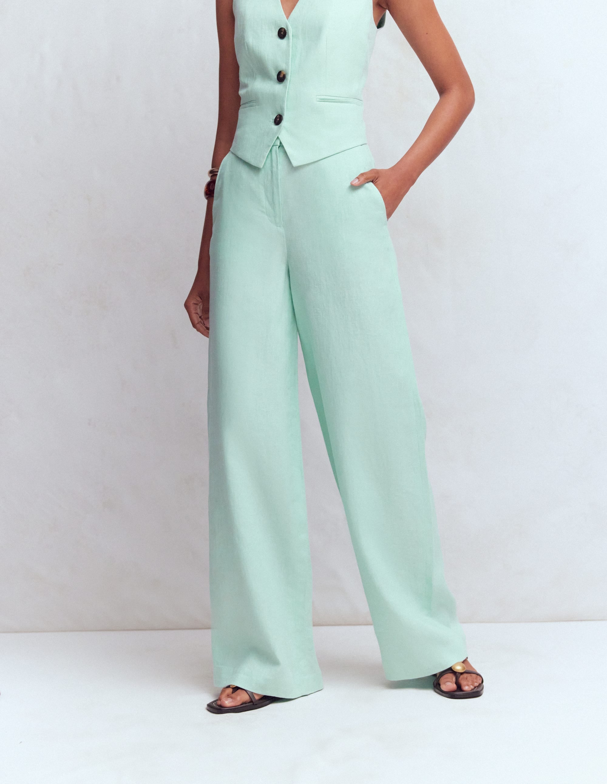 Belgravia Linen Pants-Spearmint - Image 4