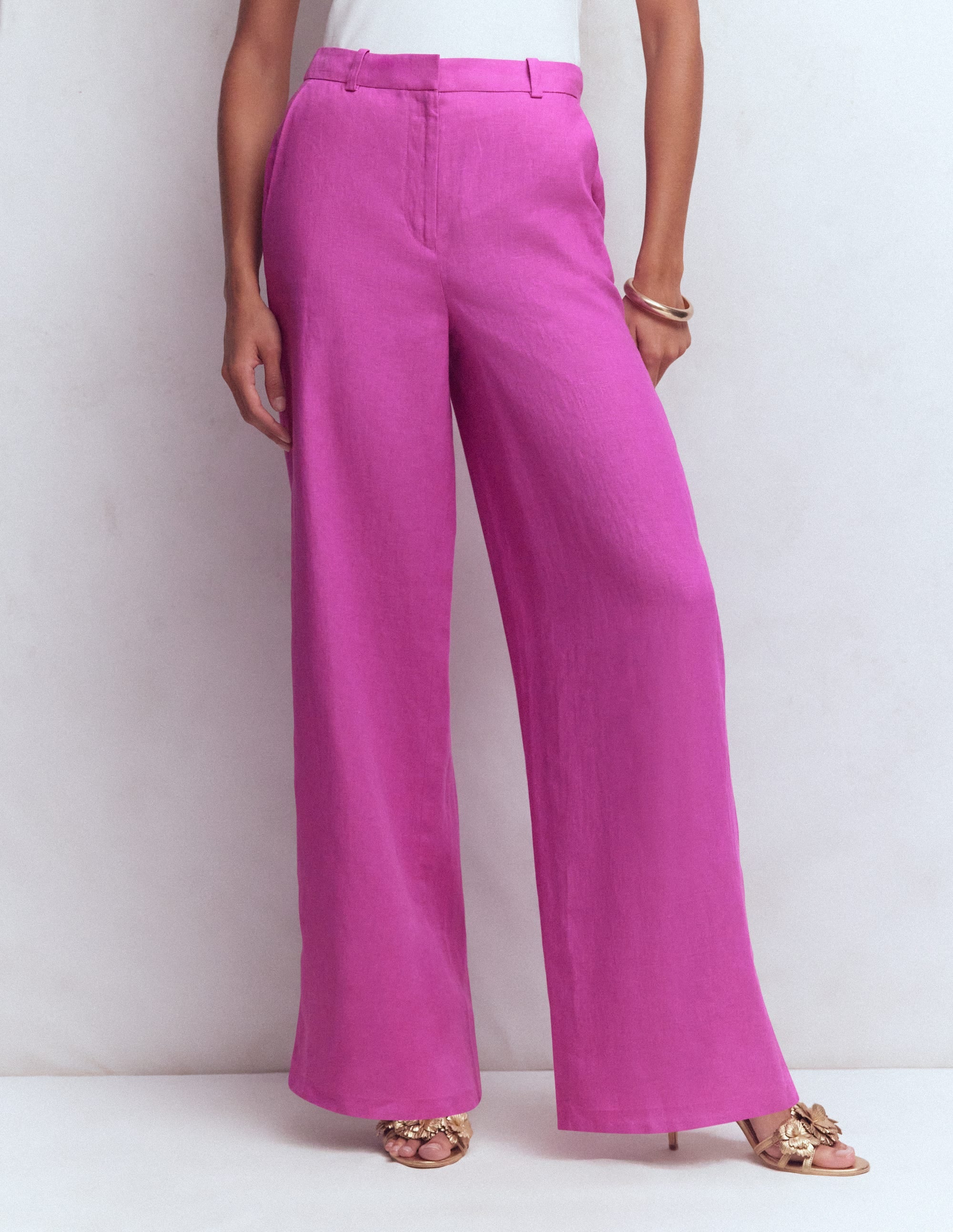 パンツ Mediam Linen Shalwar Pants / Pink Belgravia Linen Pants - Passion Flower | Boden USA